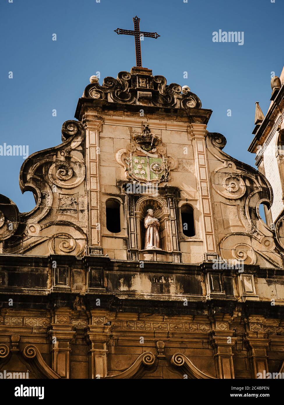 Détail architectural de l'église du troisième ordre de Saint François, Salvador, Bahia, Brésil Banque D'Images