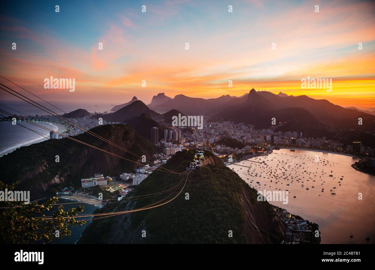 Vue de Rio de Janeiro du Mont Sugarloaf, Brésil Banque D'Images