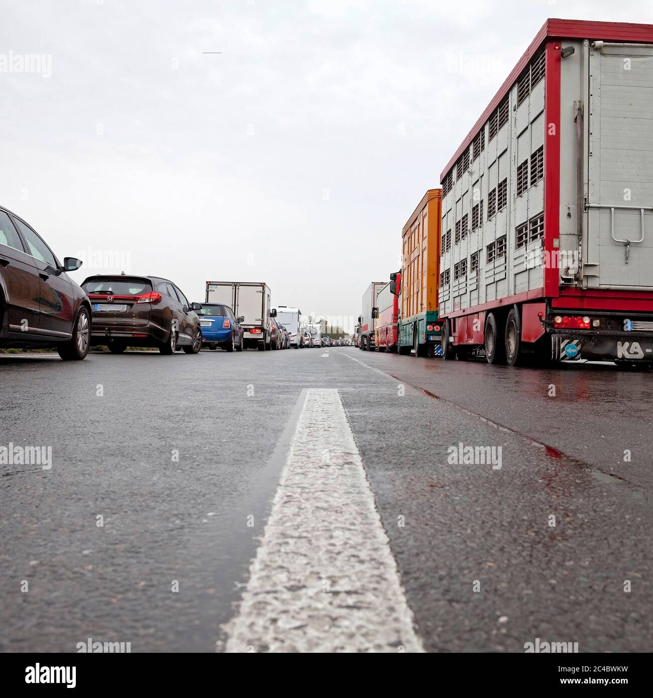 Voie de sauvetage sur l'autoroute A 1, Allemagne, Rhénanie-du-Nord-Westphalie, pays de Muensterland, Nottumn Banque D'Images