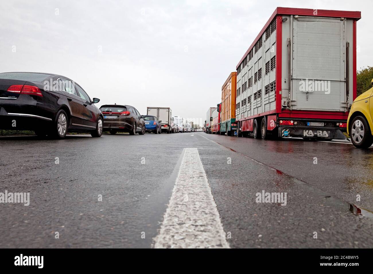 Voie de sauvetage sur l'autoroute A 1, Allemagne, Rhénanie-du-Nord-Westphalie, pays de Muensterland, Nottumn Banque D'Images