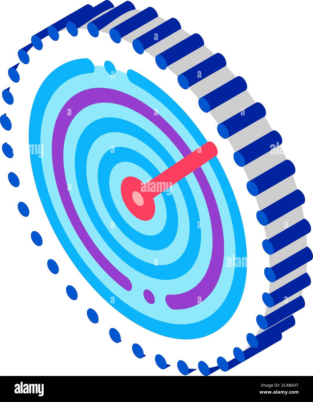 illustration vectorielle de l'icône isométrique de l'affichage du radar de navigation aérienne Illustration de Vecteur