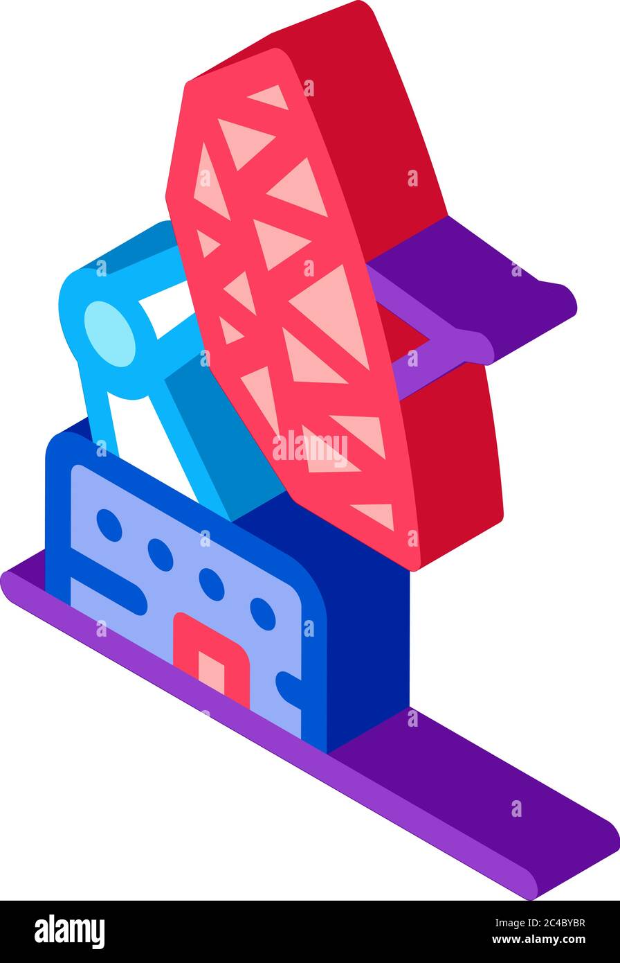 illustration vectorielle de l'icône isométrique du radar de navigation aérienne Illustration de Vecteur
