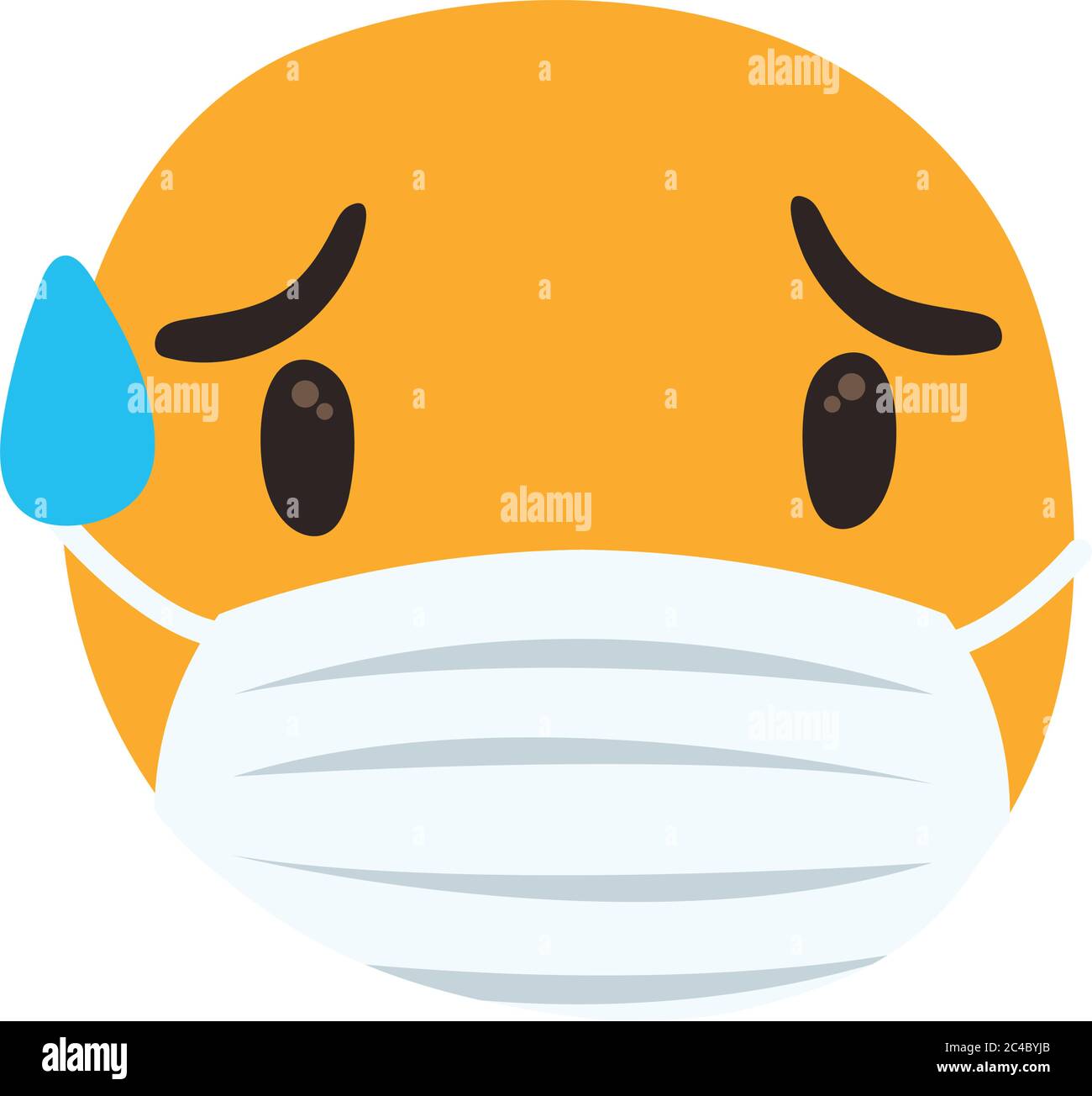 emoji portant un masque médical transpiration main dessiner style vecteur illustration design Illustration de Vecteur