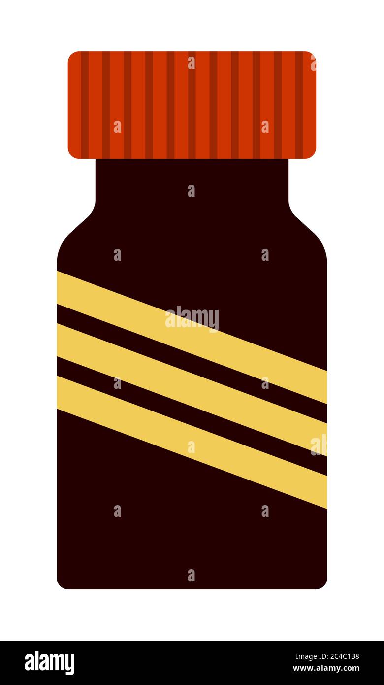 Boîte médicale avec substance toxique dangereuse médicaments vecteur poison icône plate isolée Illustration de Vecteur