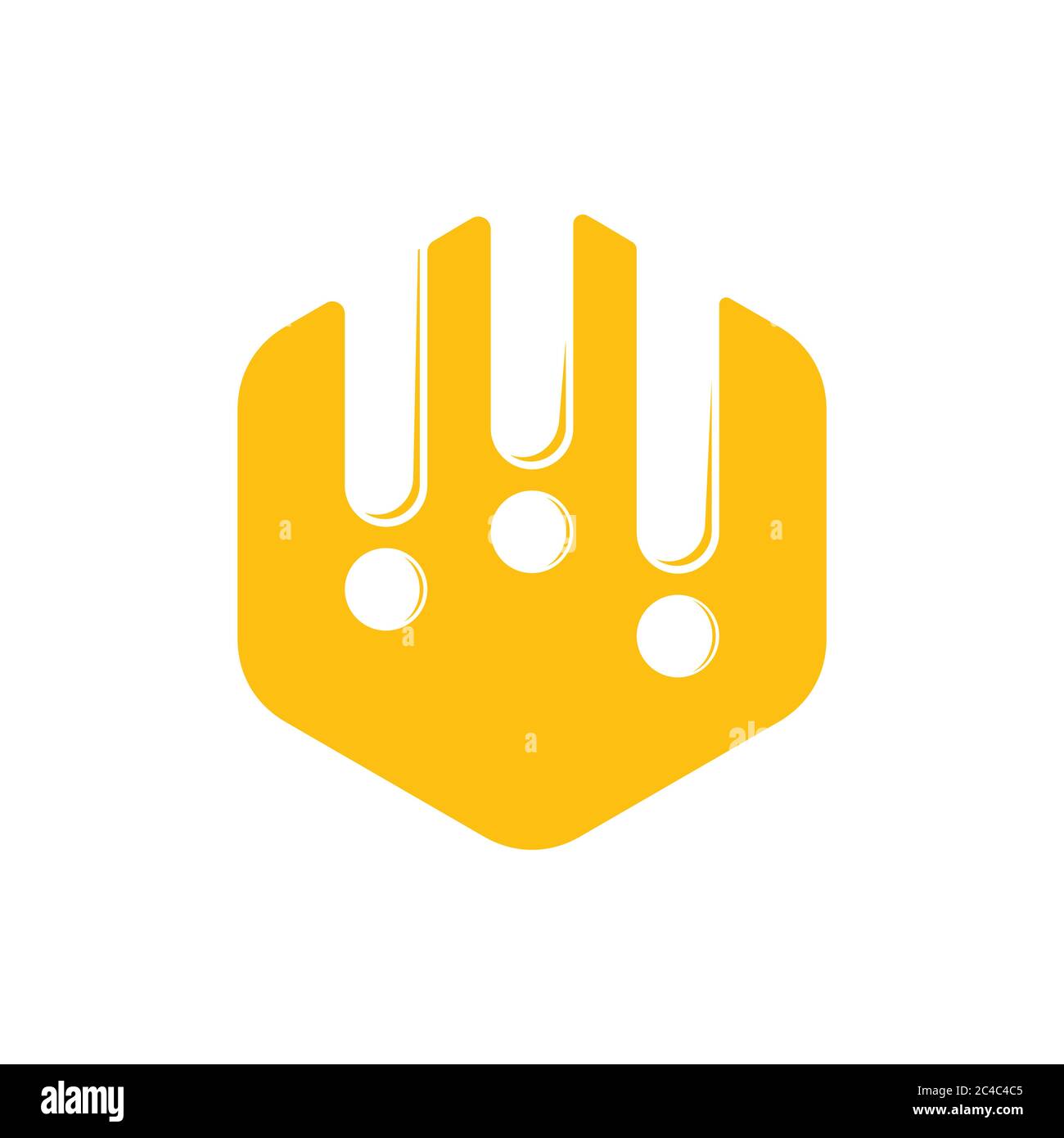 symbole de miel hexagonal en forme de peigne logo vectoriel Illustration de Vecteur