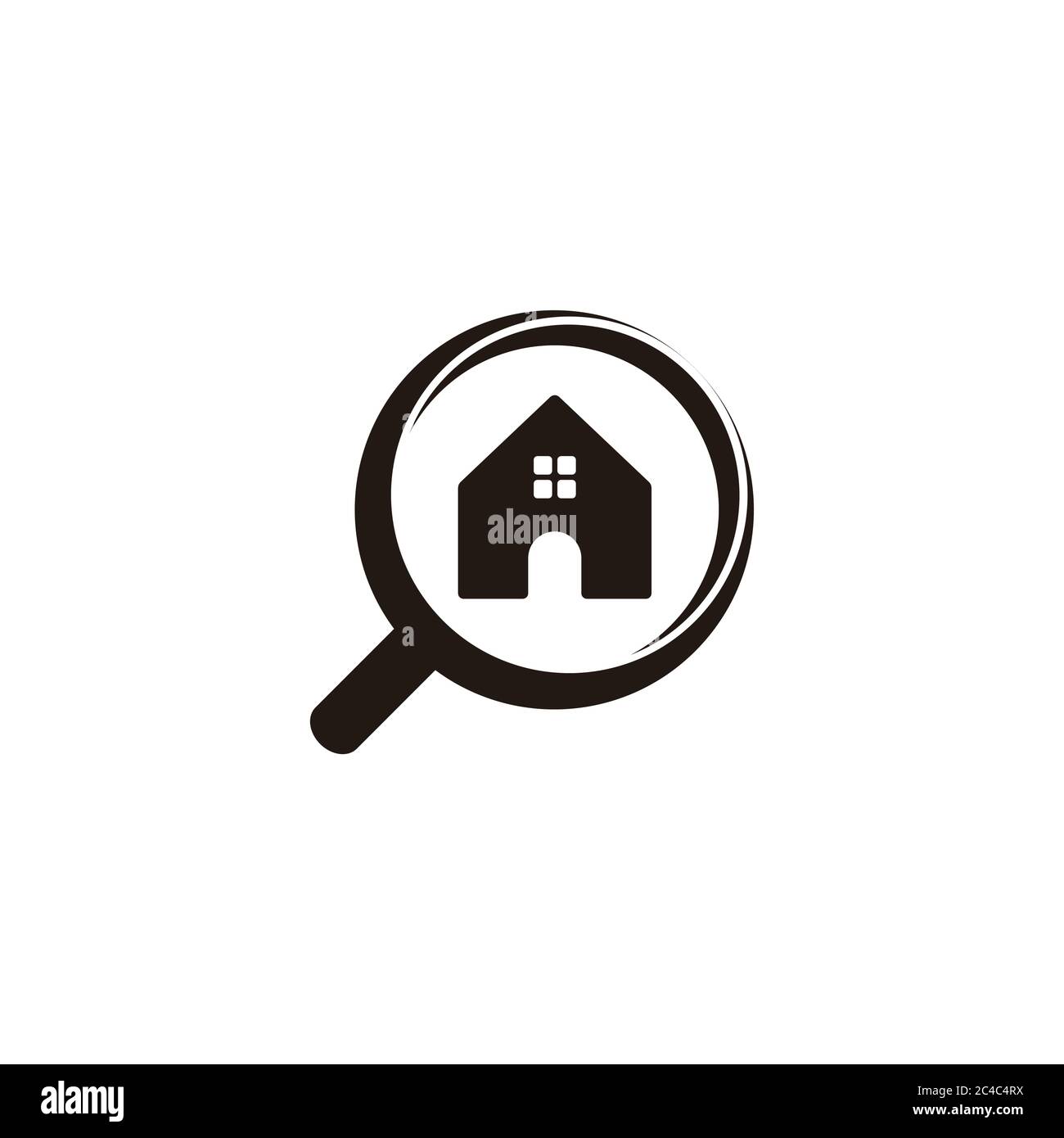 agrandir maison recherche symbole décoration logo vecteur Illustration de Vecteur