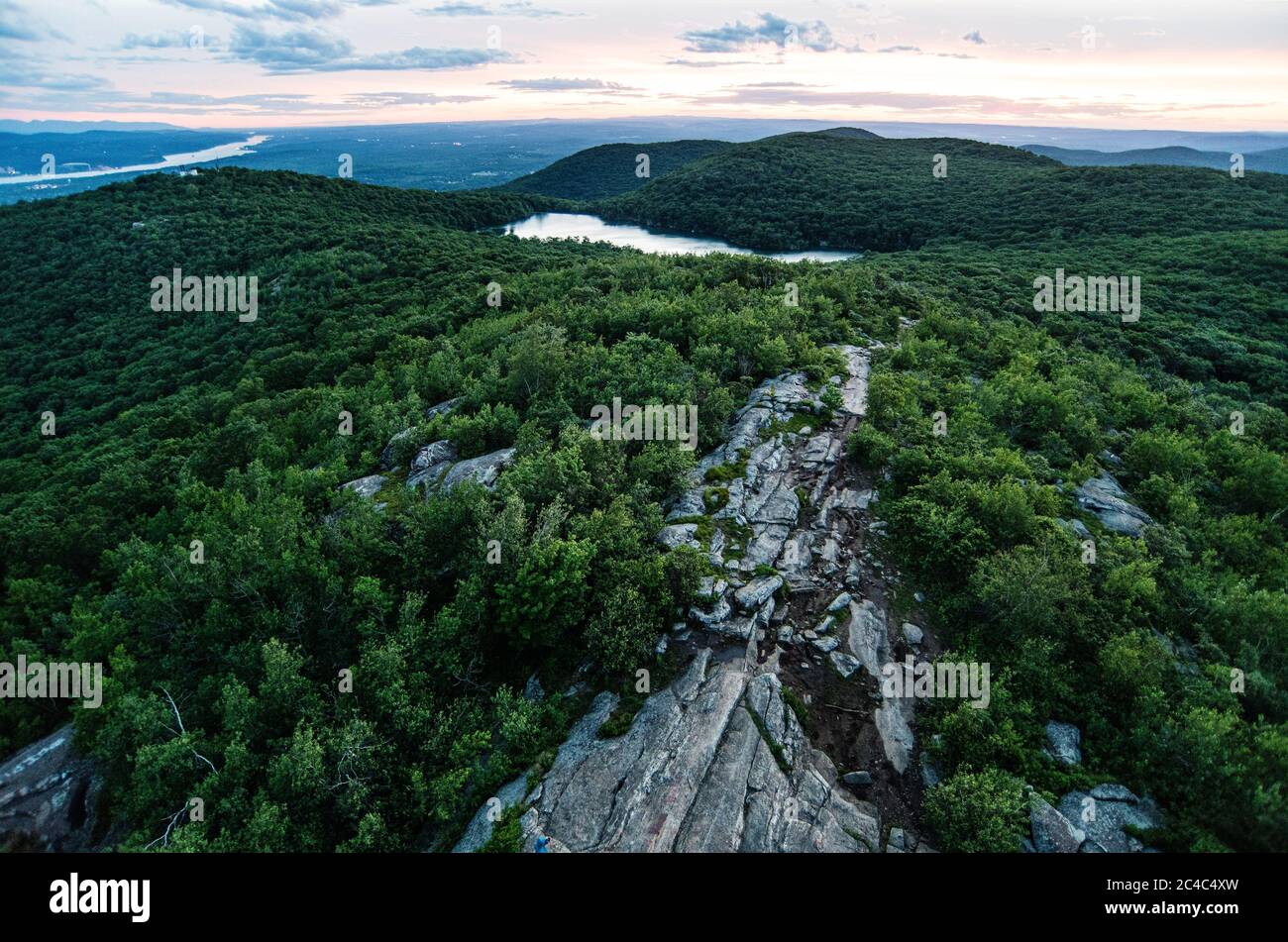 Vue sur la vallée de l'Hudson depuis le mont Beacon, New York, États-Unis Banque D'Images