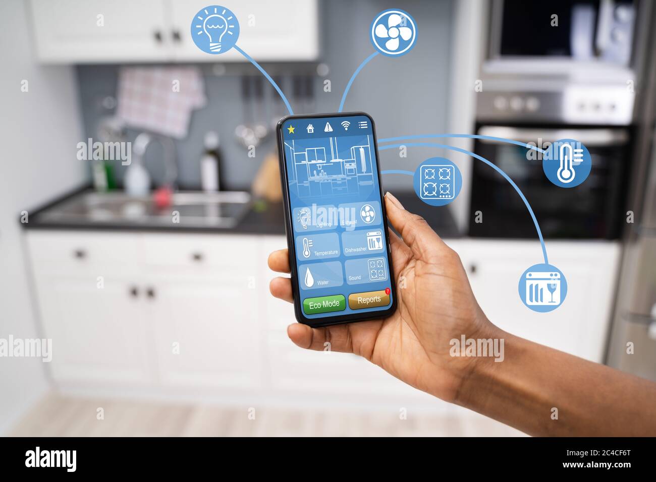 Technologie Smart Home et fonctions de cuisine automatisation Banque D'Images