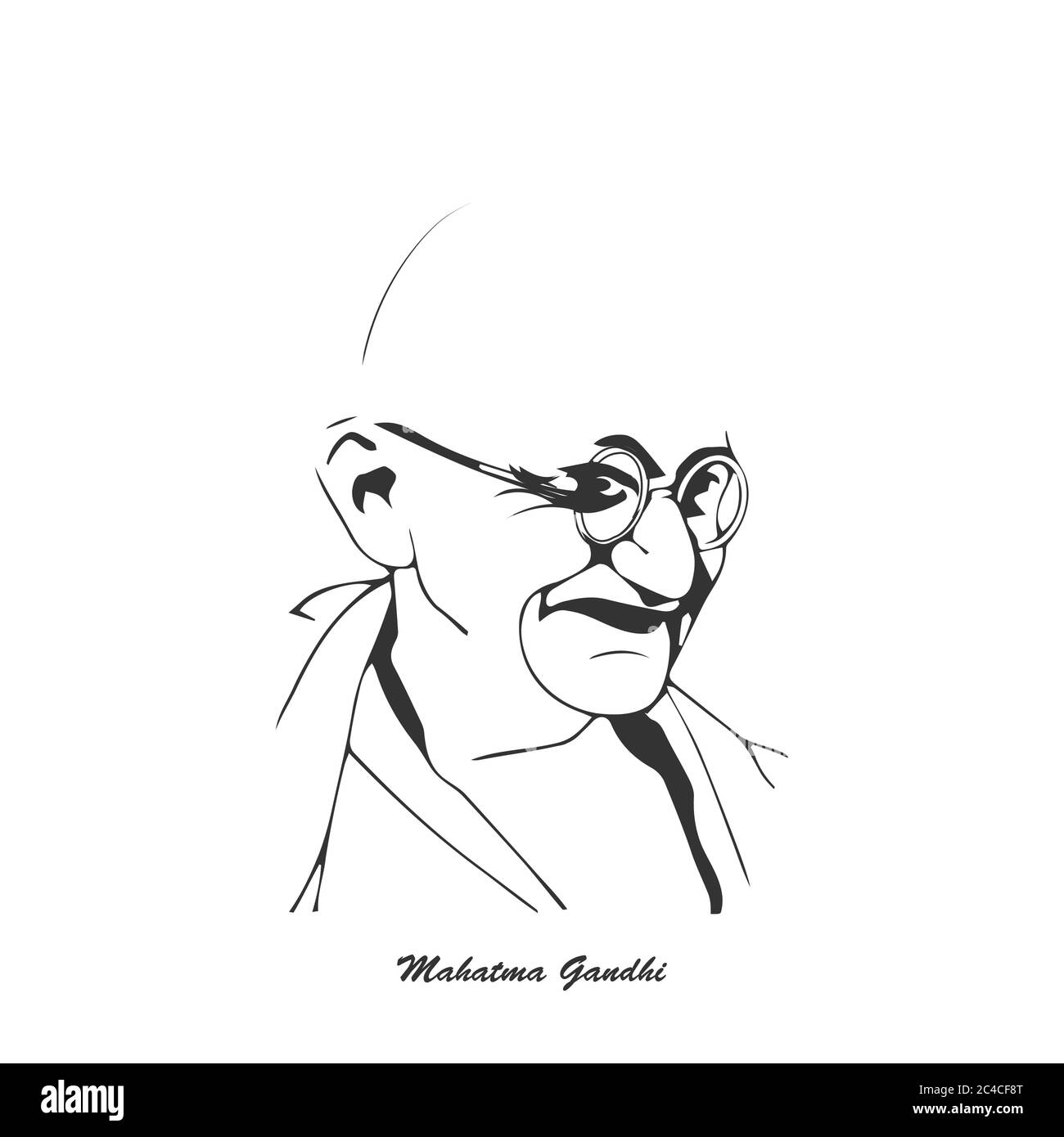 Illustration vectorielle de Mohandas Karamchand Gandhi ou mahatma gandhi, un grand combattant indien de la liberté qui a promu la non-voïlence. Illustration de Vecteur