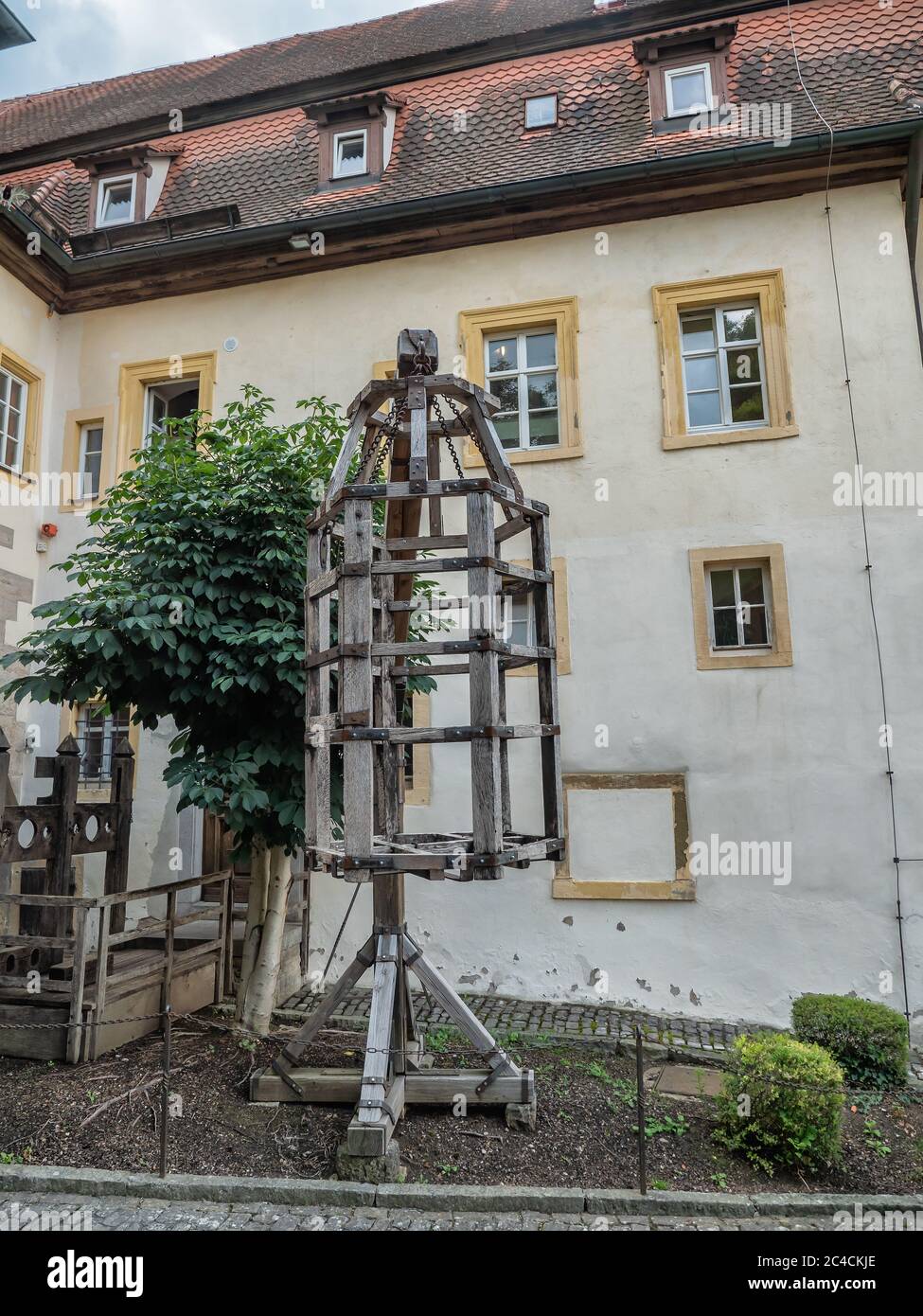 Ancienne cage pour criminels à Rothenburg ob der Tauber, Allemagne Banque D'Images