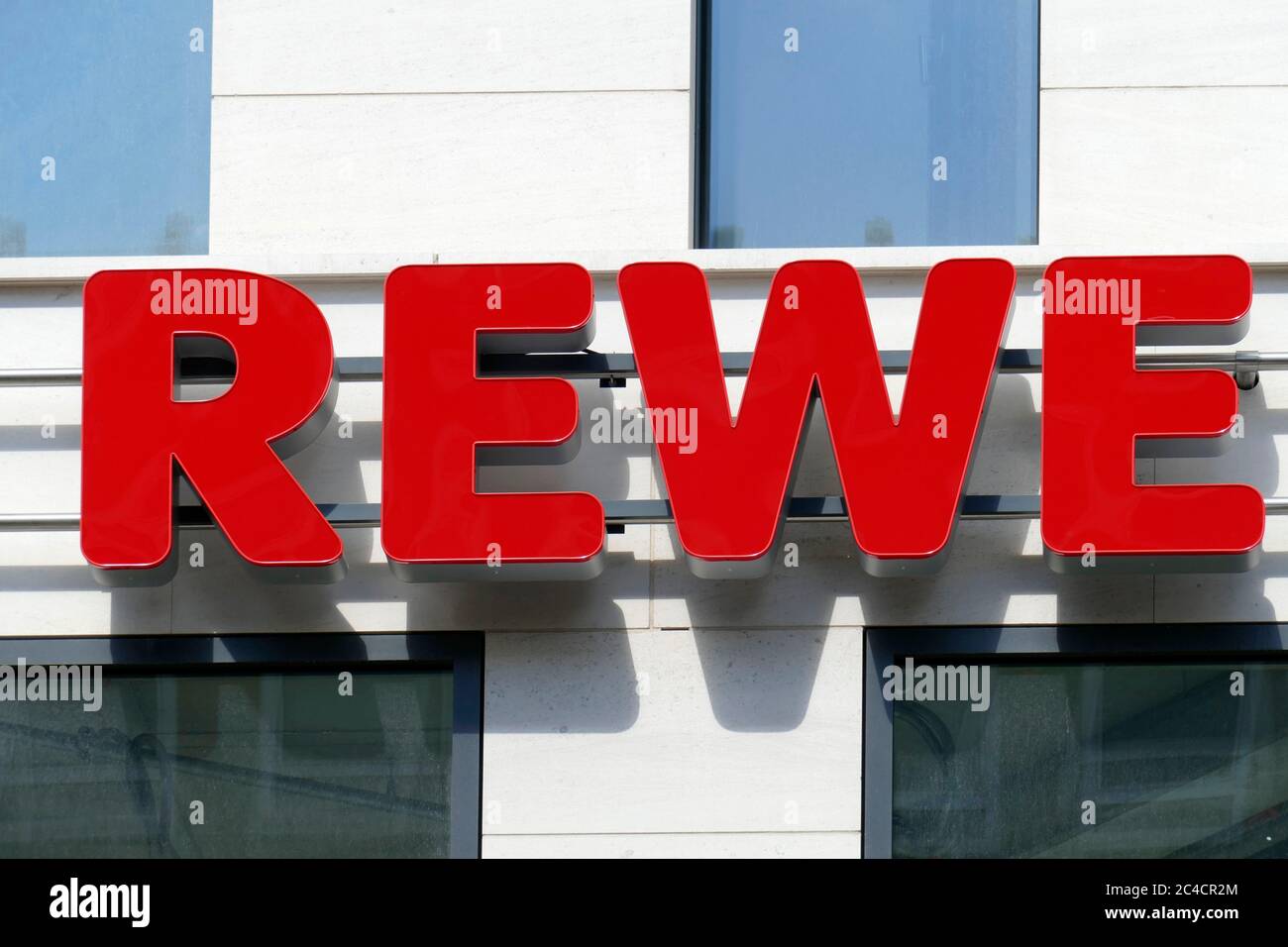 LOGO REWE, supermarché, Allemagne, Europe Banque D'Images