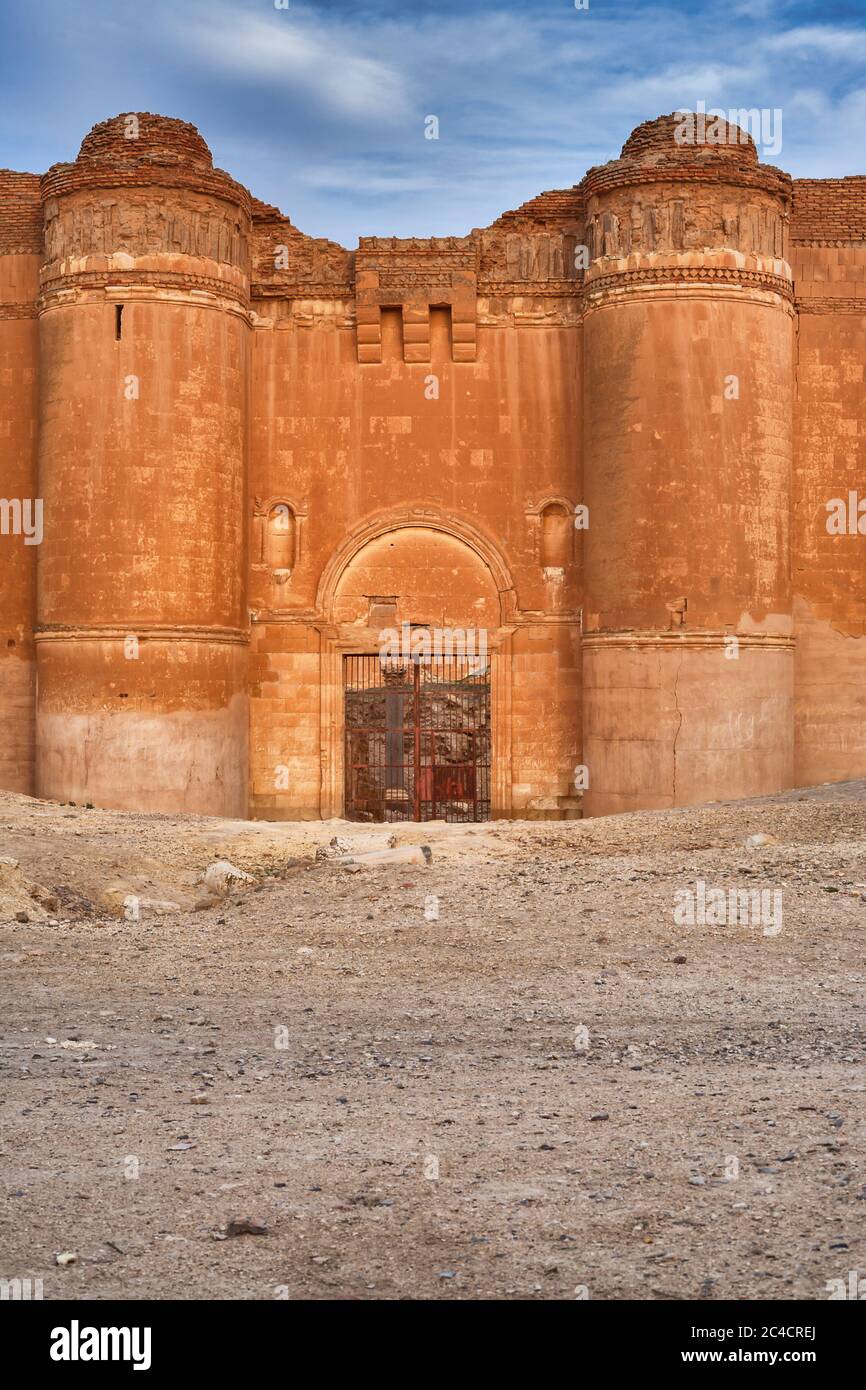 Qasr al-Heer al-Sharqi, palais d'Umayyad caliph Hisham ibn Abd al-Malik, 743, Syrie Banque D'Images