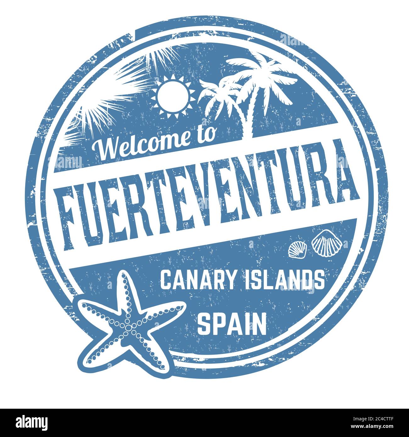 Bienvenue à Fuerteventura signe ou timbre sur fond blanc, illustration vectorielle Illustration de Vecteur