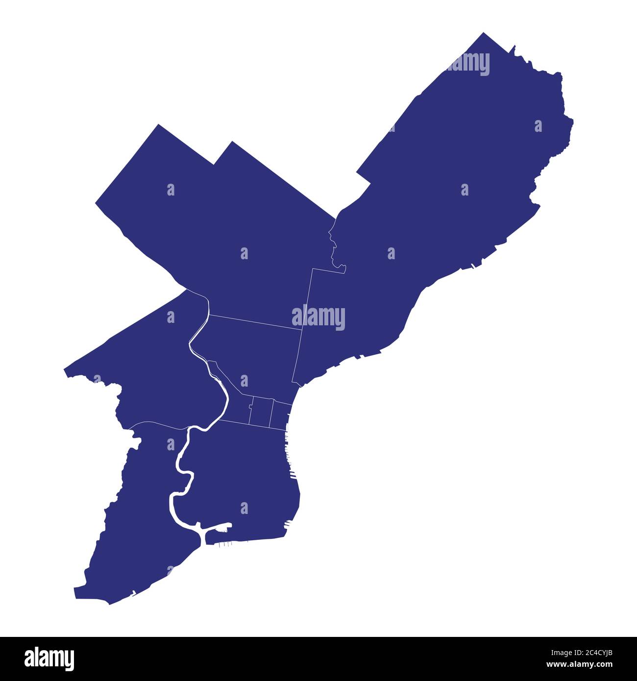 Carte de haute qualité de Philadelphie est une ville des États-Unis d'Amérique avec des frontières des comtés Illustration de Vecteur Carte de haute qualité de Philadelphie est une ville des États-Unis d'Amérique avec des frontières des comtés Illustration de Vecteur