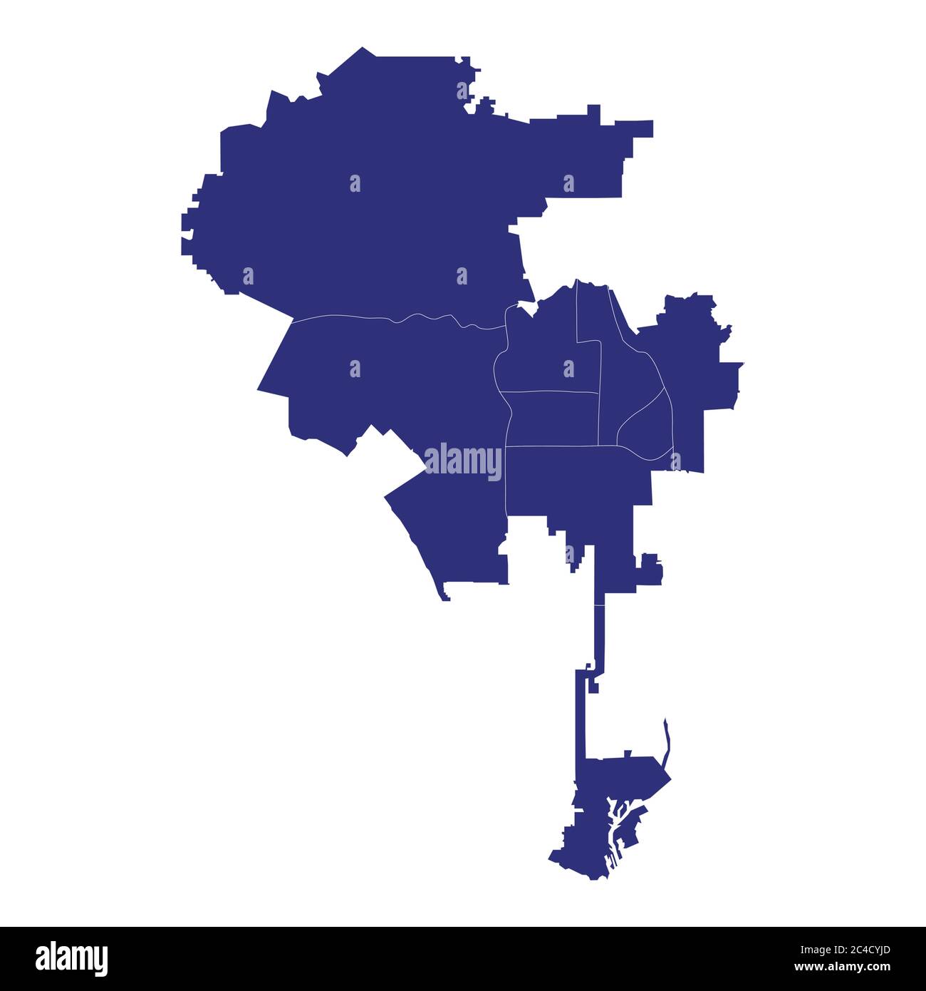 Carte de haute qualité de Los Angeles est une ville des États-Unis d'Amérique avec des frontières des comtés Illustration de Vecteur Carte de haute qualité de Los Angeles est une ville des États-Unis d'Amérique avec des frontières des comtés Illustration de Vecteur
