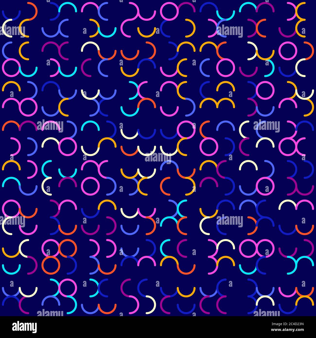 Arrière-plan géométrique abstrait. Motif technologique abstrait avec formes géométriques colorées en tessellation. Treillis abstrait linéaire, coloration aléatoire. V Illustration de Vecteur