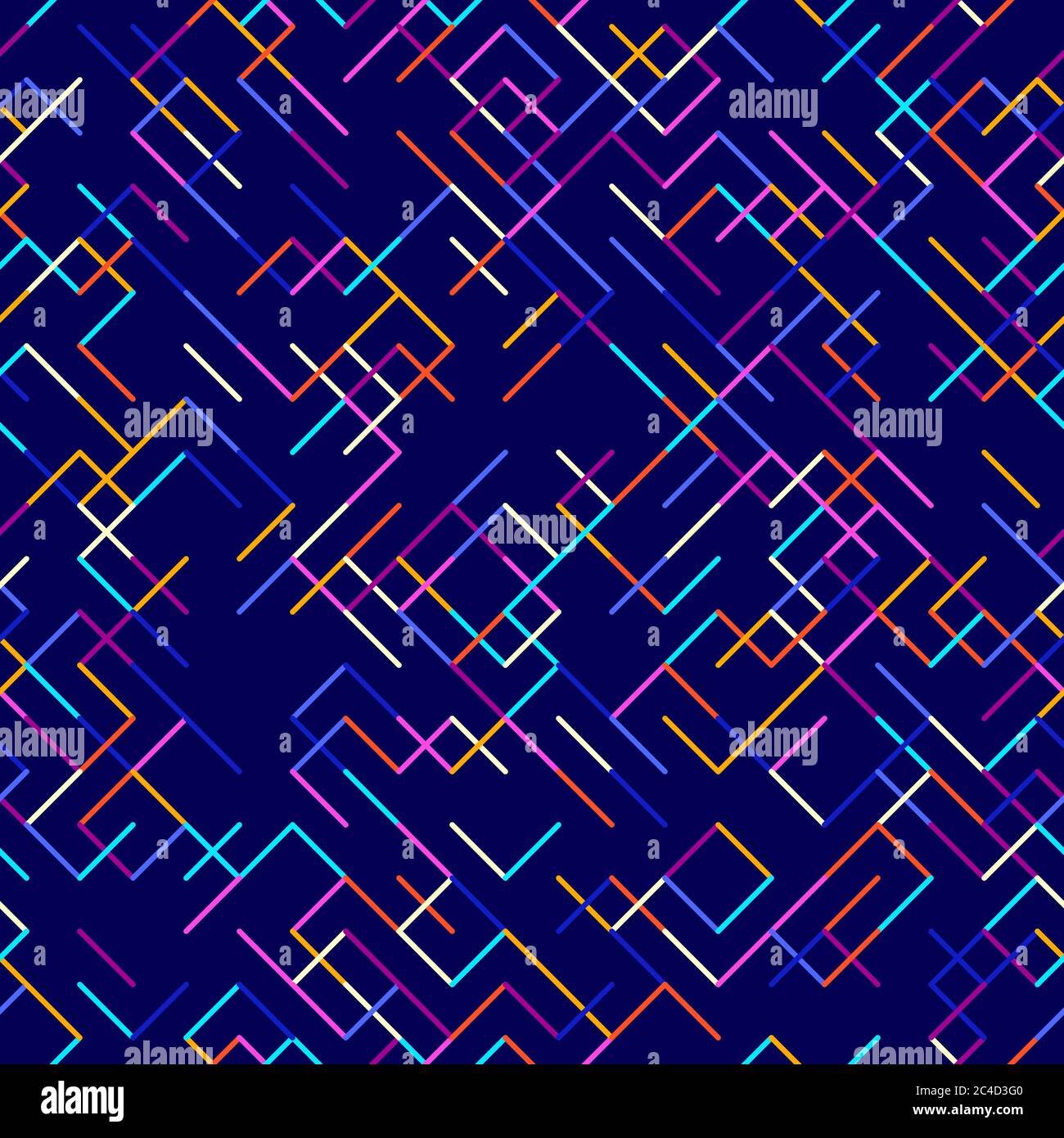 Arrière-plan géométrique abstrait. Motif technologique abstrait avec formes géométriques colorées en tessellation. Treillis abstrait linéaire, coloration aléatoire. V Illustration de Vecteur