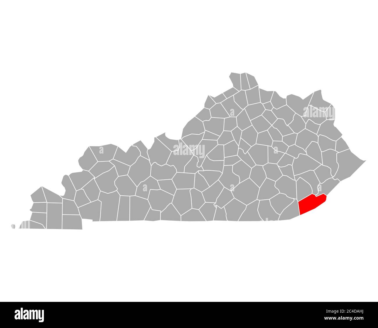 Carte de Harlan dans le Kentucky Banque D'Images