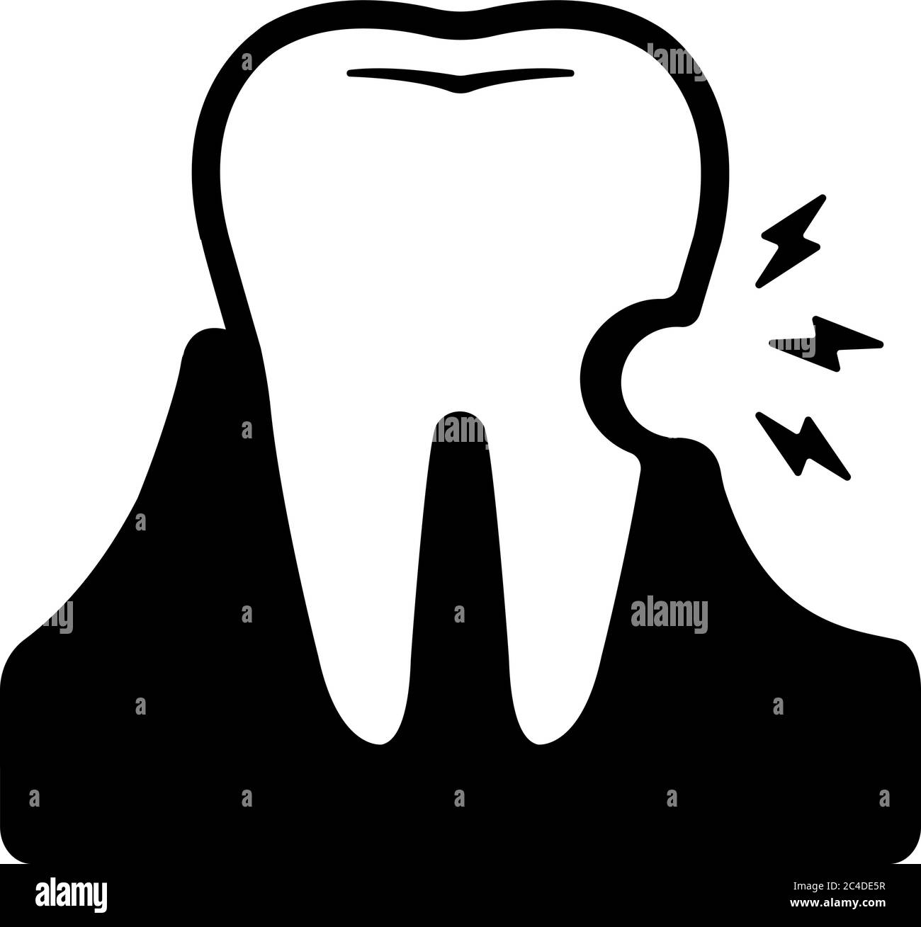 Soins dentaires , icônes connexes de la dent illustration / dent sensible , carie dentaire Illustration de Vecteur