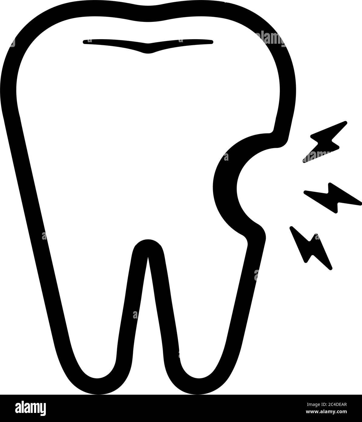Soins dentaires , icônes connexes de la dent illustration / dent sensible , carie dentaire Illustration de Vecteur
