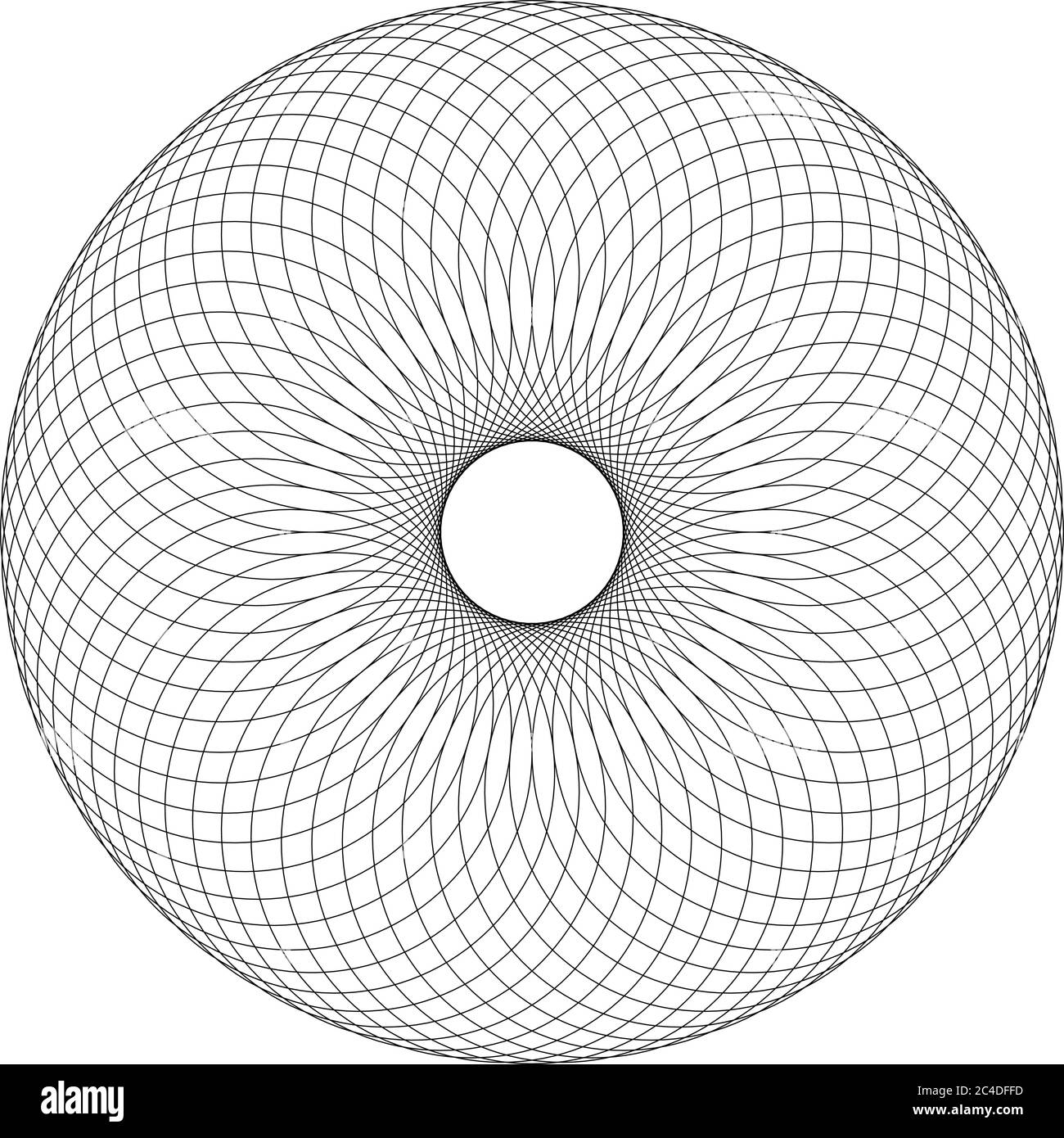 Anneau noir de cercles. Effet tube. Élément de design abstrait élégant. Illustration de Vecteur