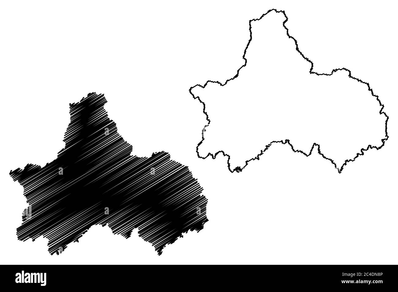 Chengdu City (République populaire de Chine, province du Sichuan) carte illustration vectorielle, croquis à gribouiller carte de la ville de Chengtu Illustration de Vecteur