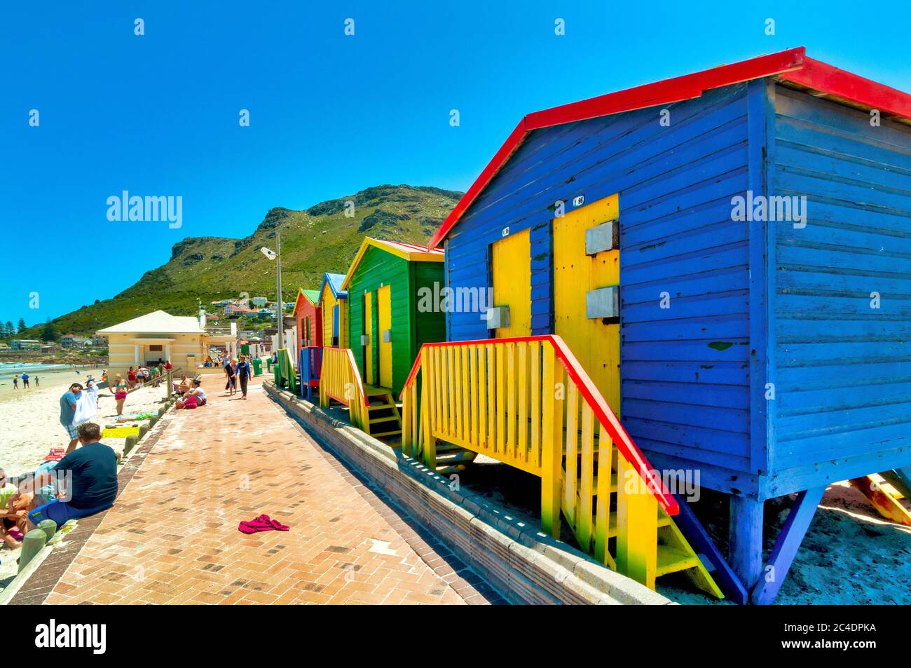 Cabines de plage à Muizenberg, Cape Town, Afrique du Sud Banque D'Images
