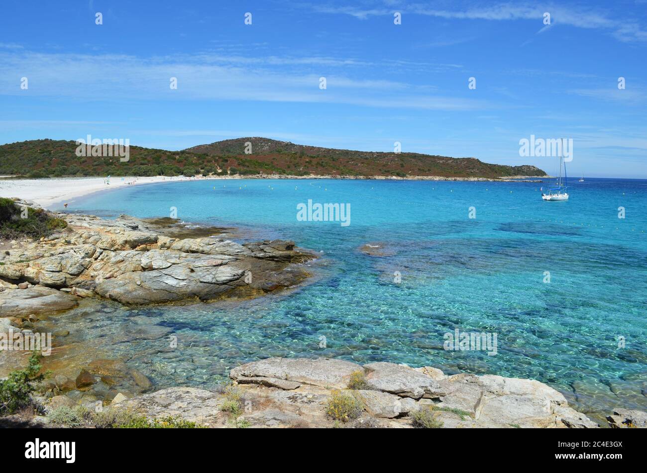 Plage du Lotu, , Saint-Florent, Corse Banque D'Images