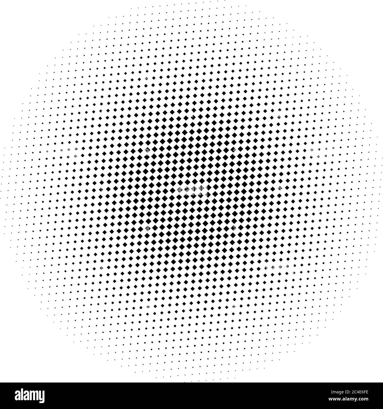 Cercle de carrés de fond dégradé abstrait en demi-teinte disposé en diagonale. Design moderne et simple, élément vectoriel en noir et blanc. Illustration de Vecteur