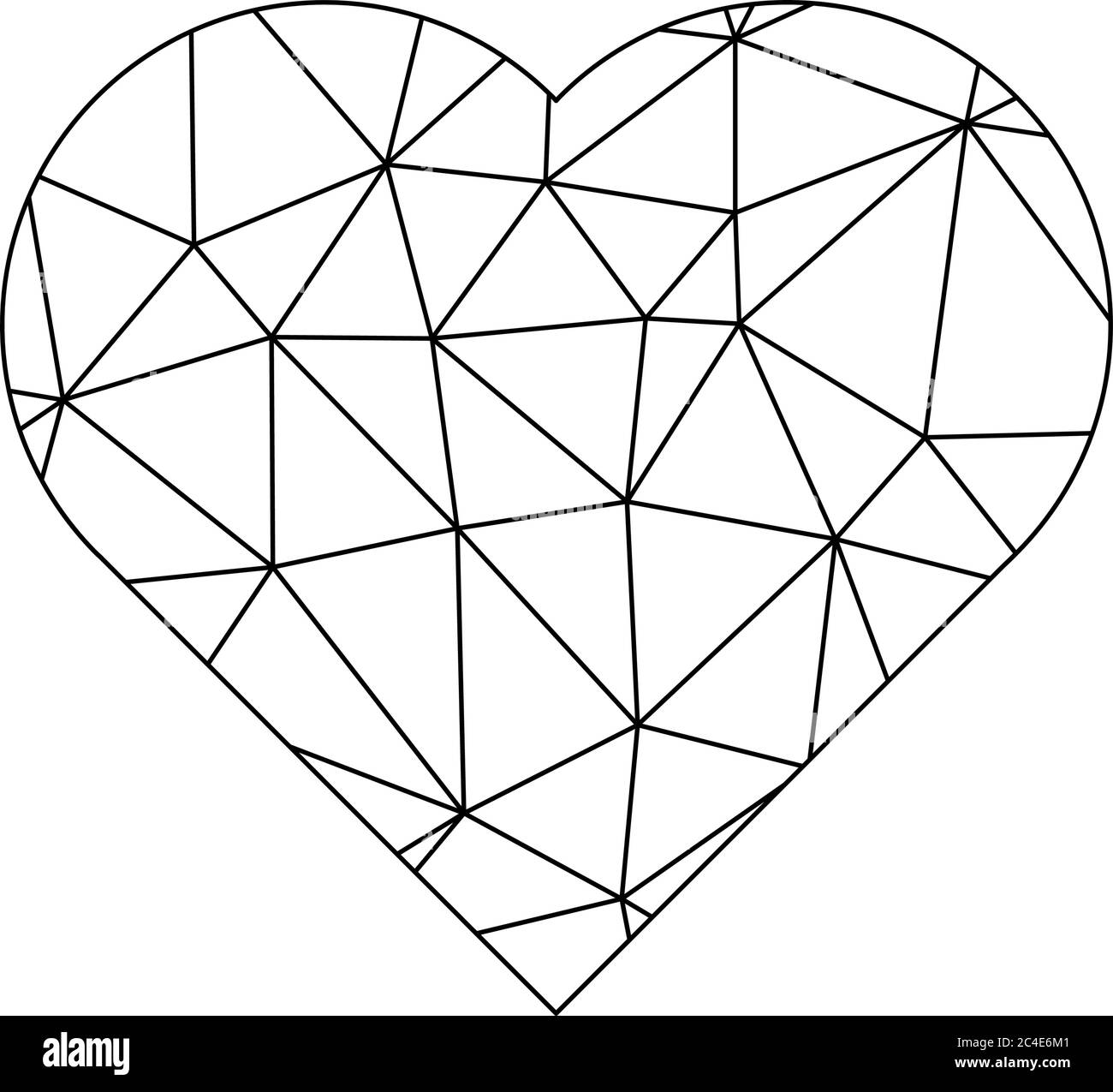 Coeur en poly-net bas. Symbole de l'amour et de la Saint-Valentin. Illustration vectorielle. Illustration de Vecteur