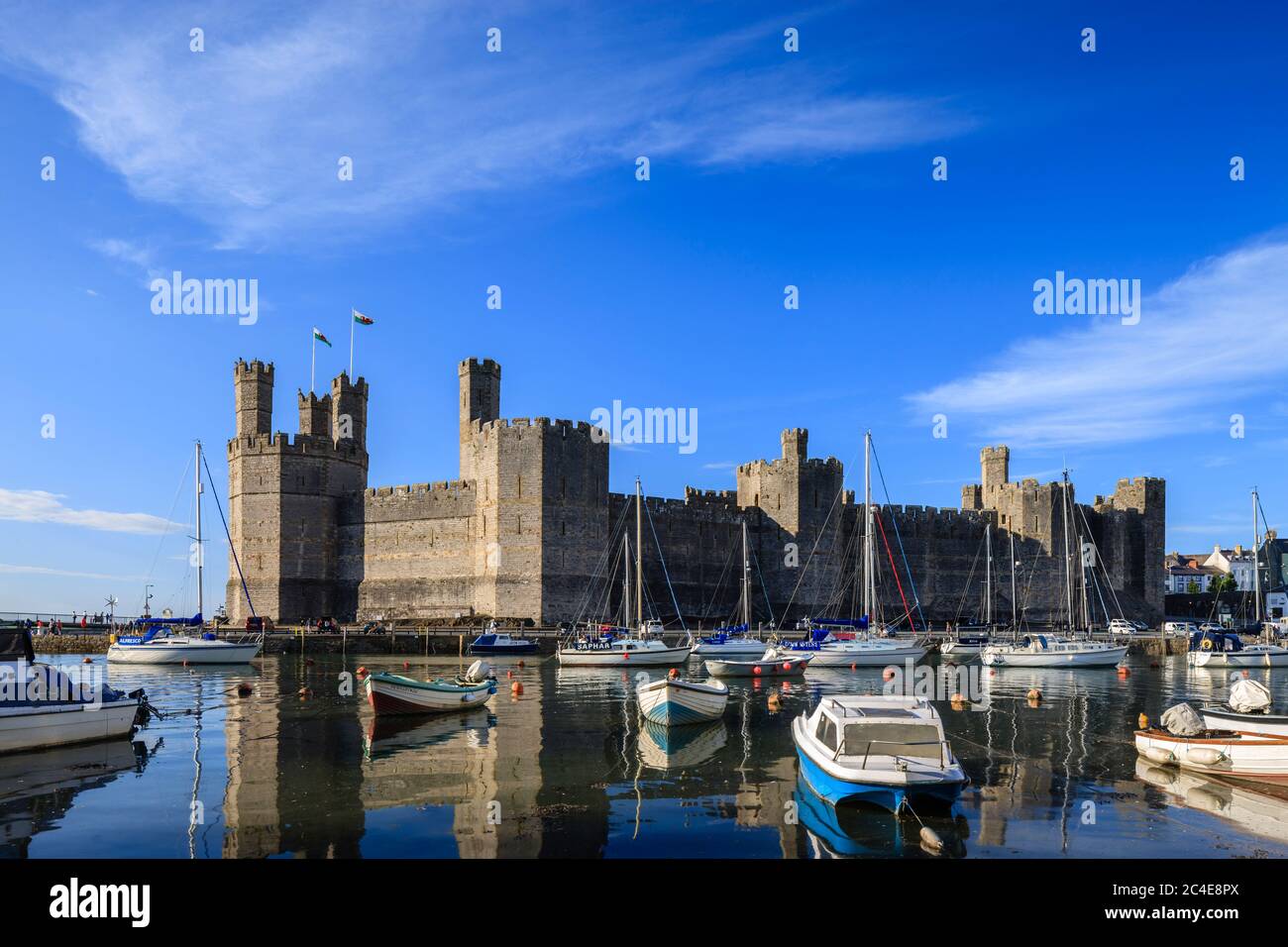 Château de Caernarfon Caernarfon Gwynedd au Pays de Galles Banque D'Images