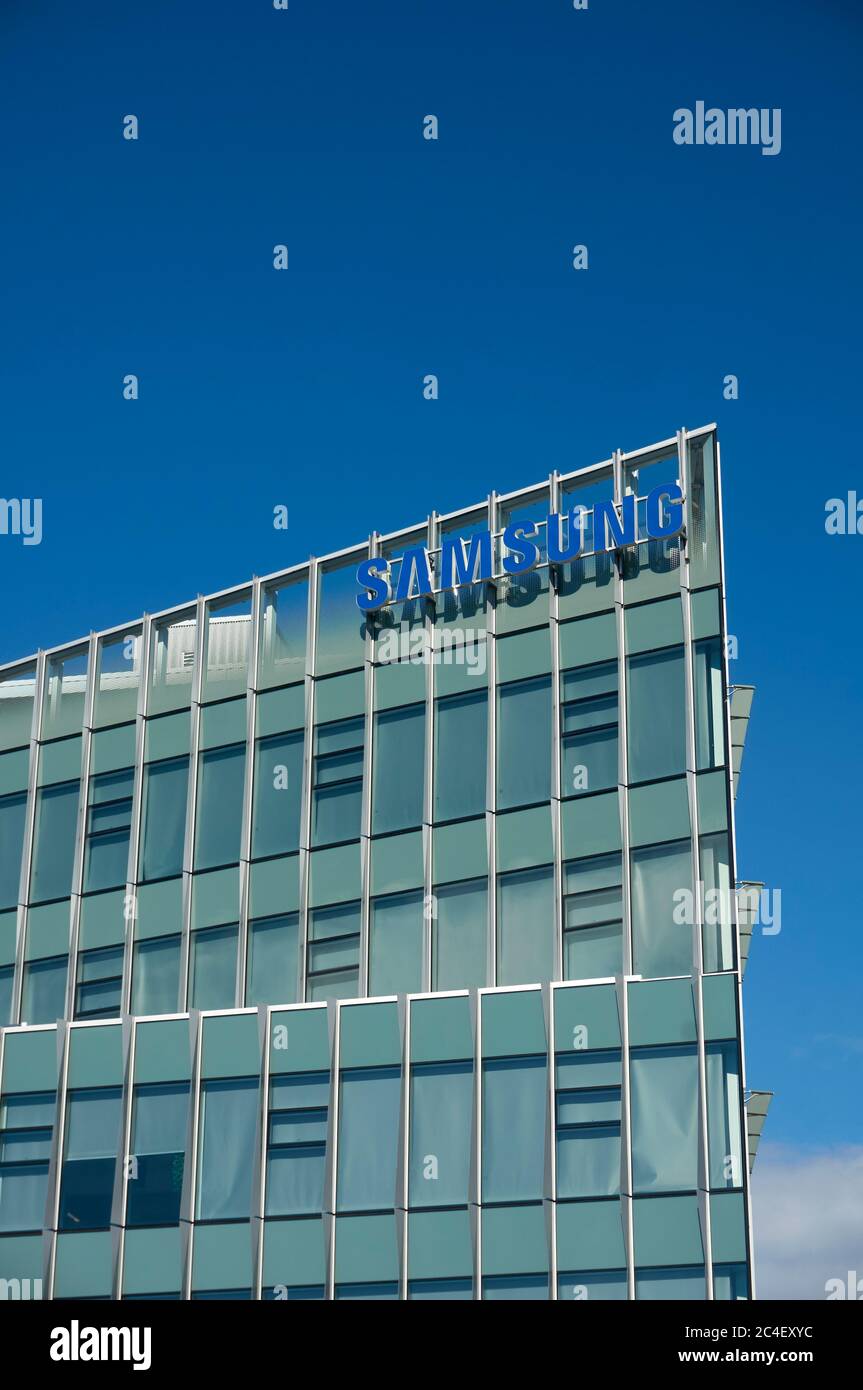 Nouveaux bureaux de recherche et développement Samsung dans l'édifice South Flatz, sur Great Northern Way, Vancouver, C.-B., Canada Banque D'Images