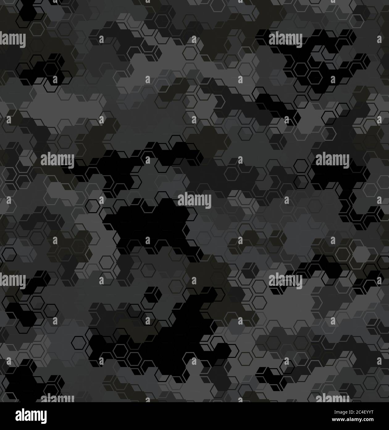 Fond vectoriel de motif de camouflage hexagonal numérique de poussière grise Illustration de Vecteur