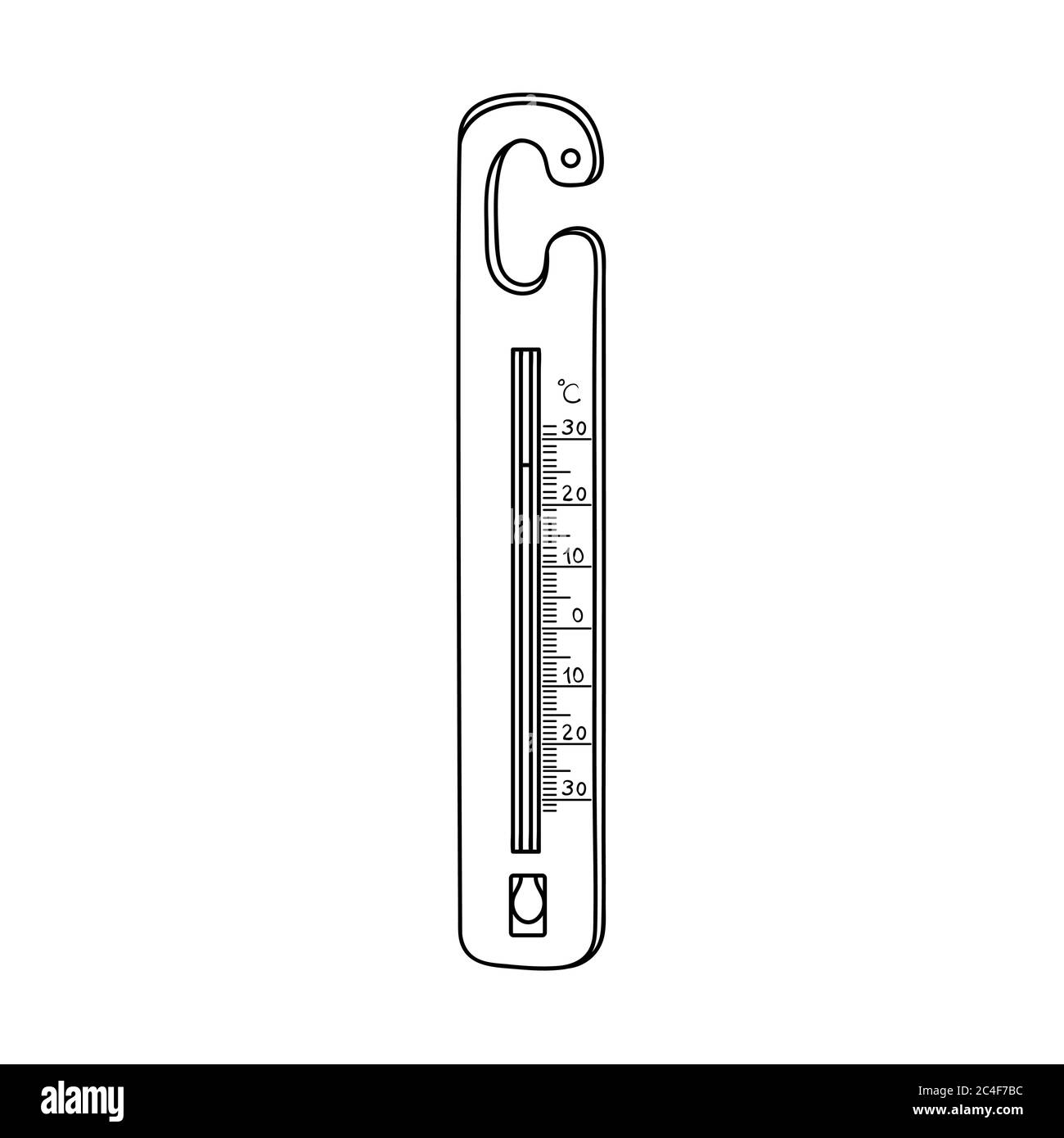 Cartoon hot thermometer Banque d'images noir et blanc - Alamy