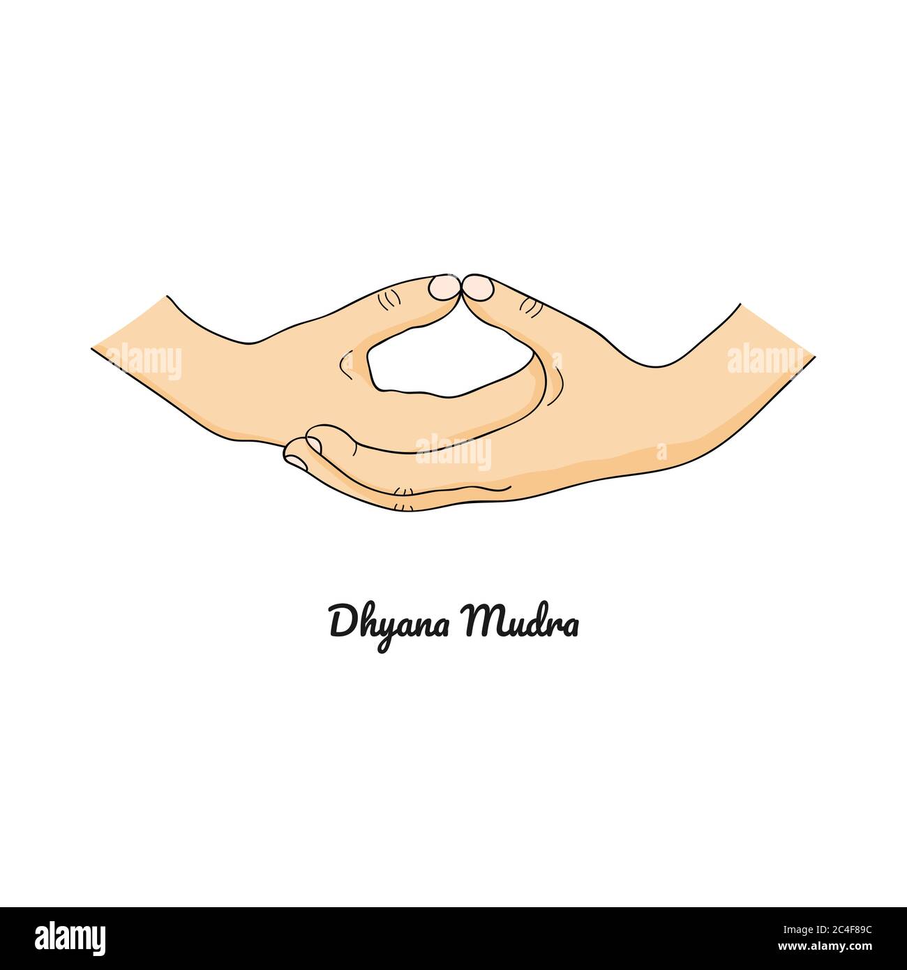 Dhyana Mudra / geste de méditation. Vecteur. Illustration de Vecteur