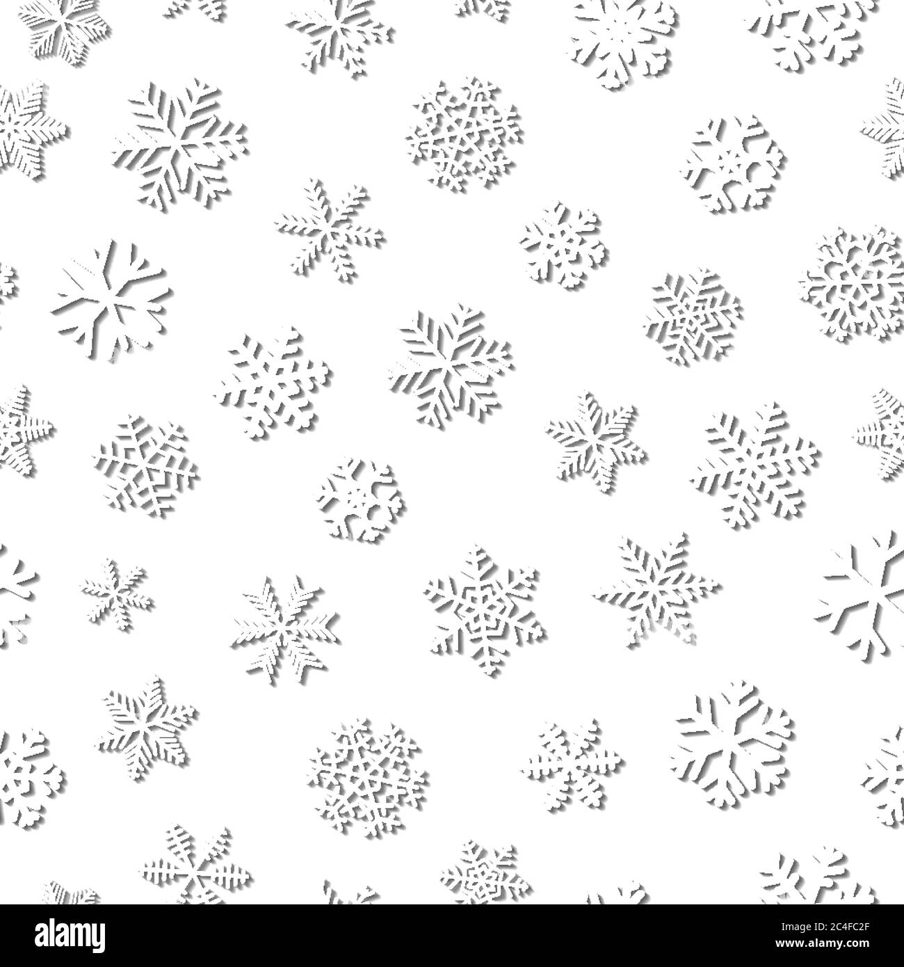 Motif de Noël sans coutures en flocons de neige, gris sur fond blanc Illustration de Vecteur