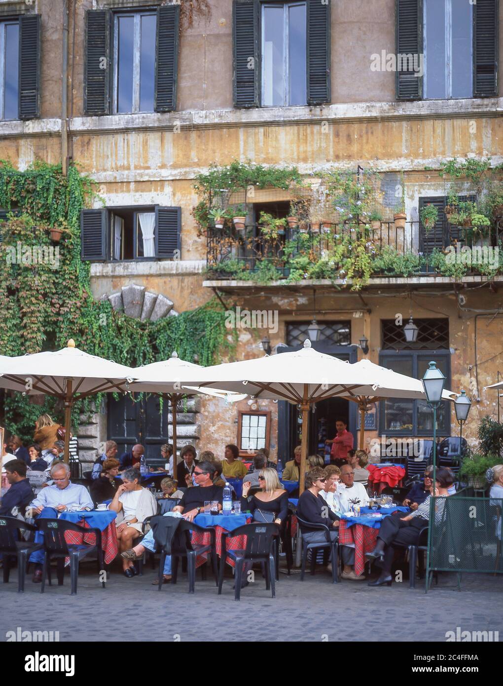 Restaurant extérieur, Piazza Navona, Rome (Roma), région du Latium, Italie Banque D'Images