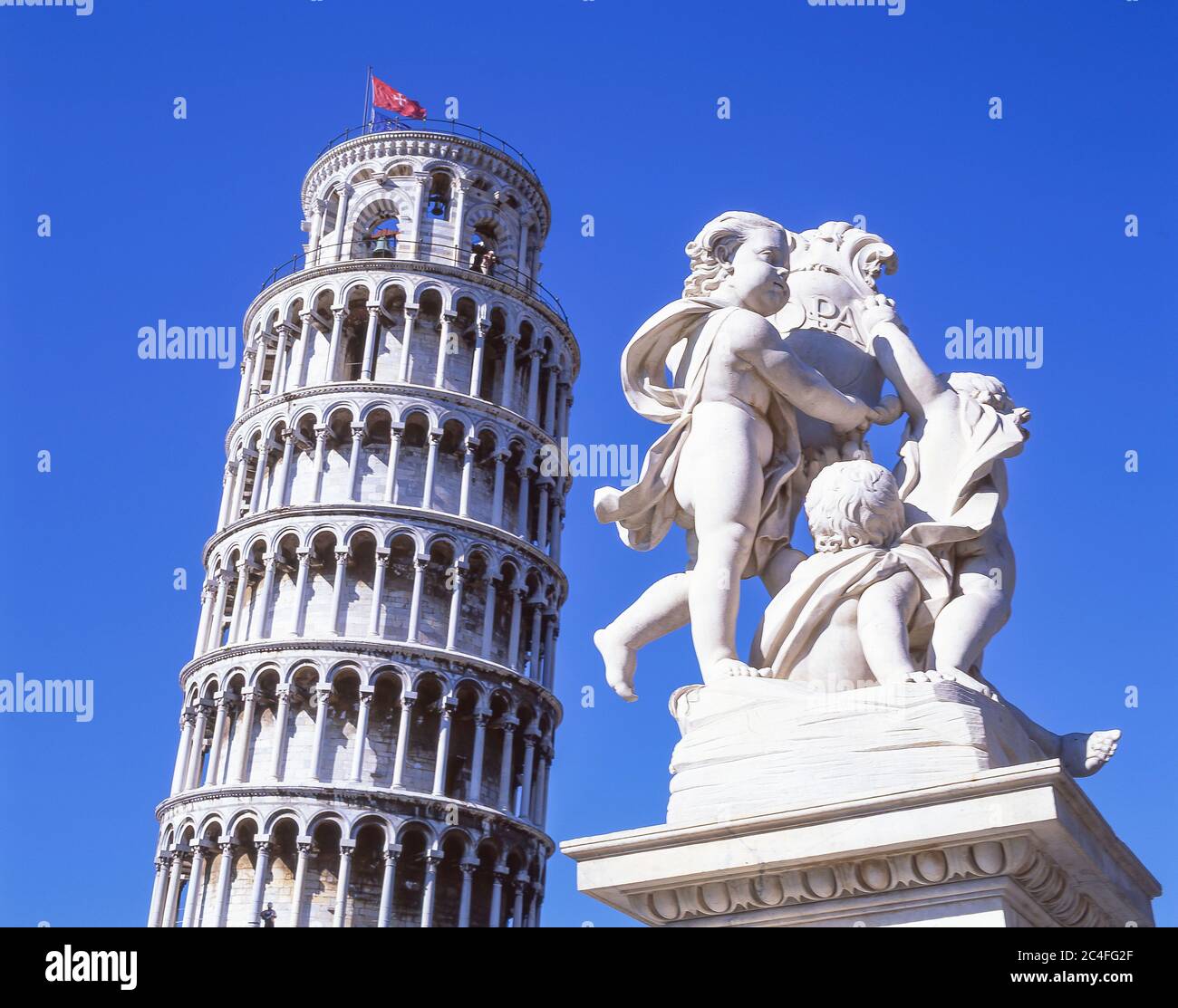 La Tour penchée (Torre pendente di Pisa), Piazza dei Miracoli, Pise, région Toscane, Italie Banque D'Images