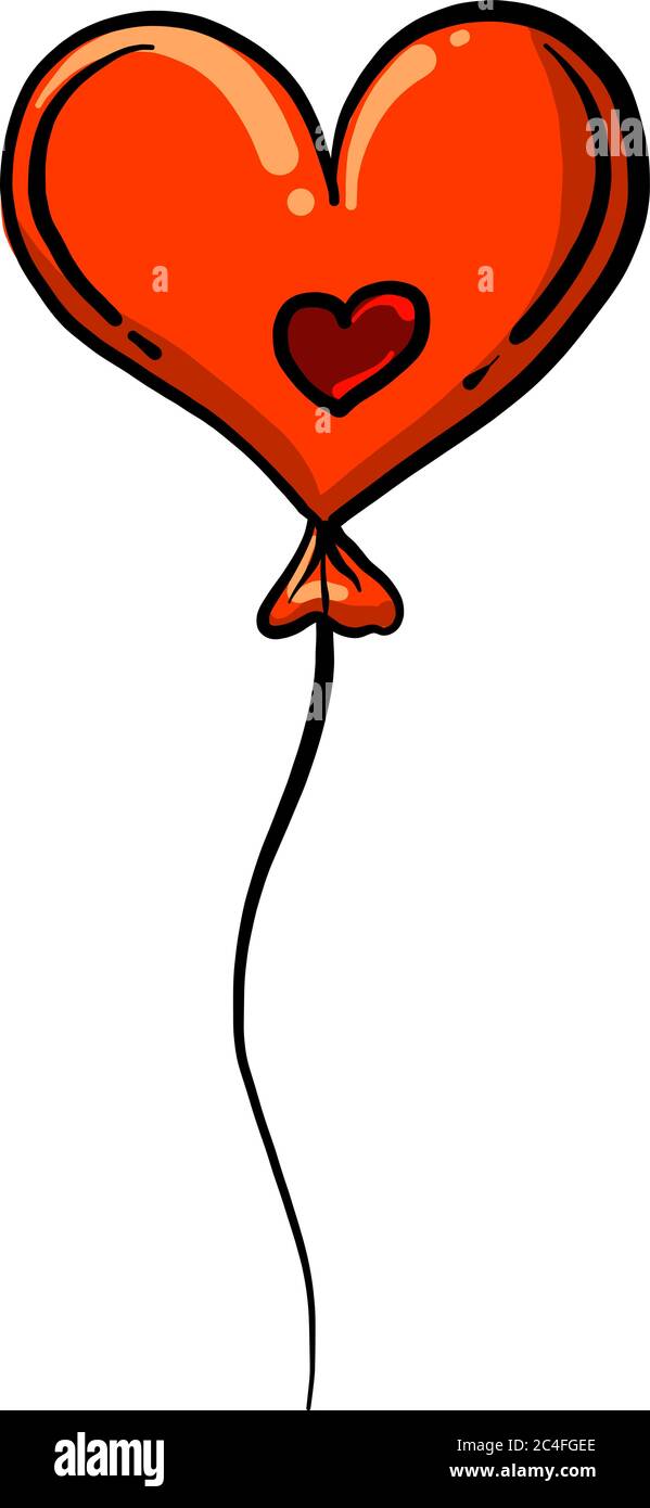 Coeur de ballon, illustration, vecteur sur fond blanc Illustration de Vecteur