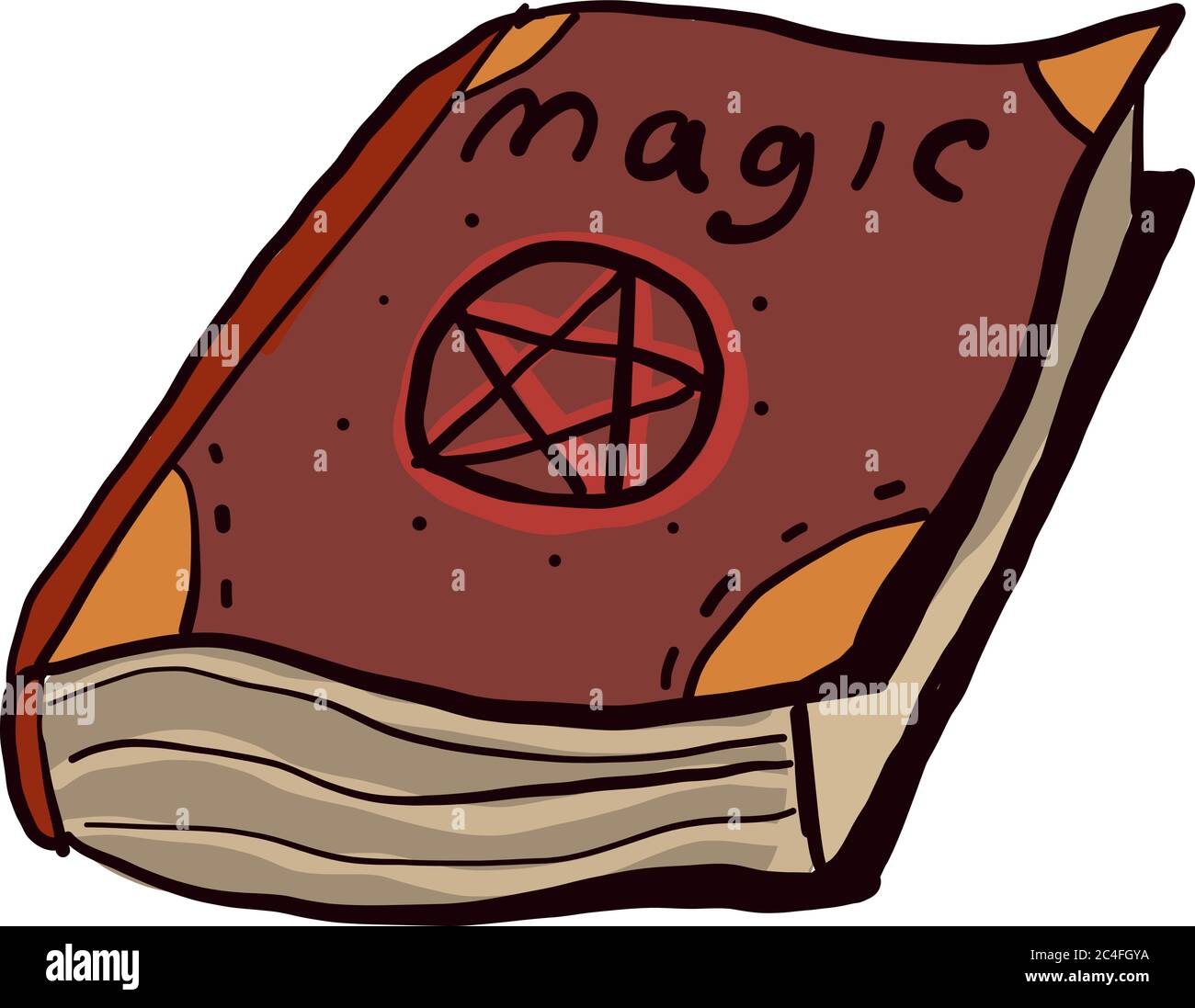 Livre magique, illustration, vecteur sur fond blanc Illustration de Vecteur