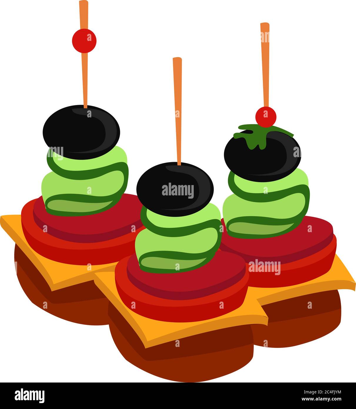 Canape alimentaire, illustration, vecteur sur fond blanc Illustration de Vecteur