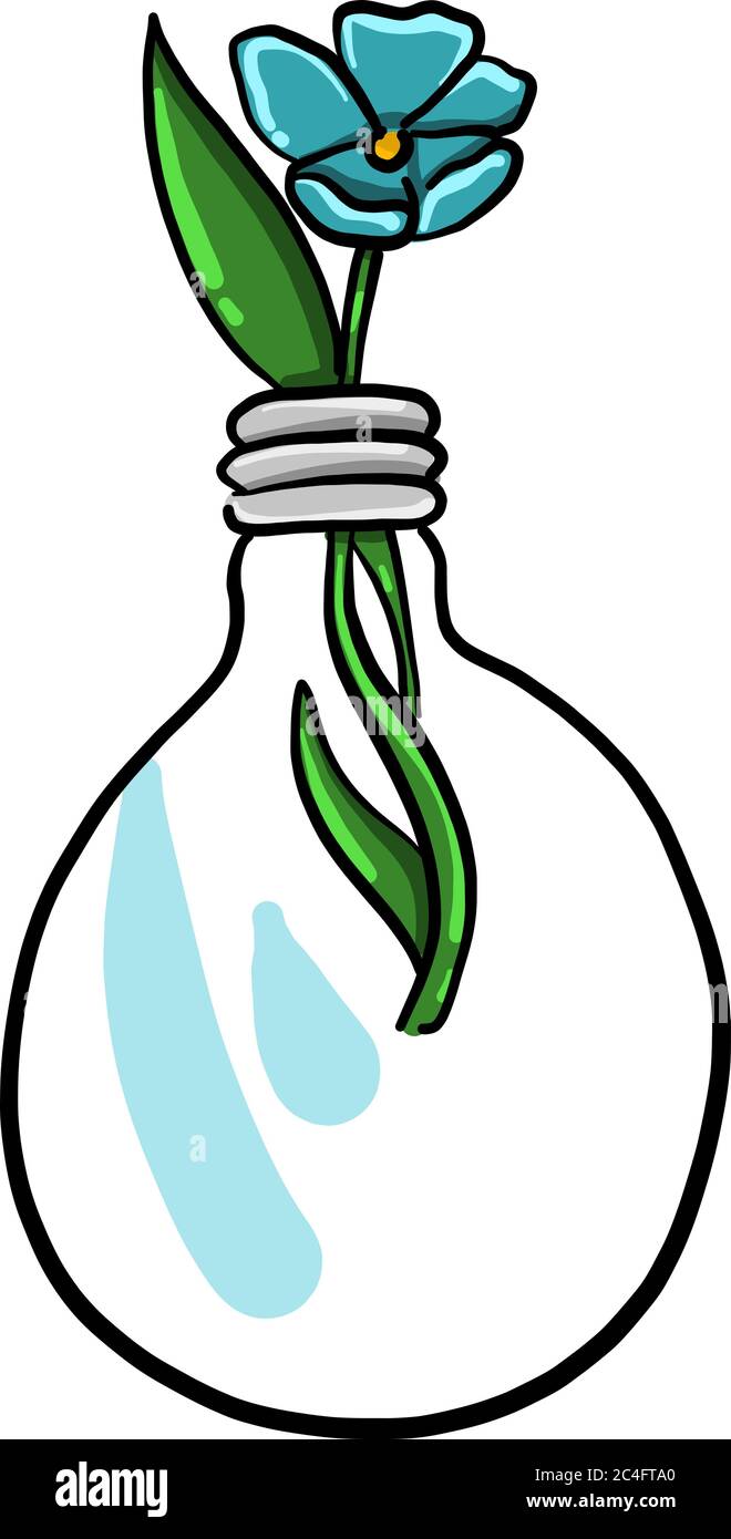 Fleur dans ampoule d'éclairage, illustration, vecteur sur fond blanc Illustration de Vecteur