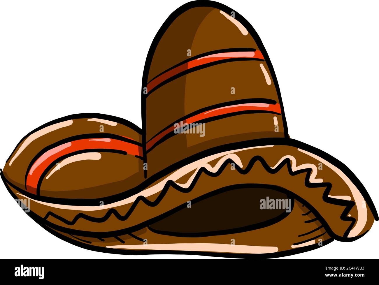 Chapeau mexicain, illustration, vecteur sur fond blanc Illustration de Vecteur