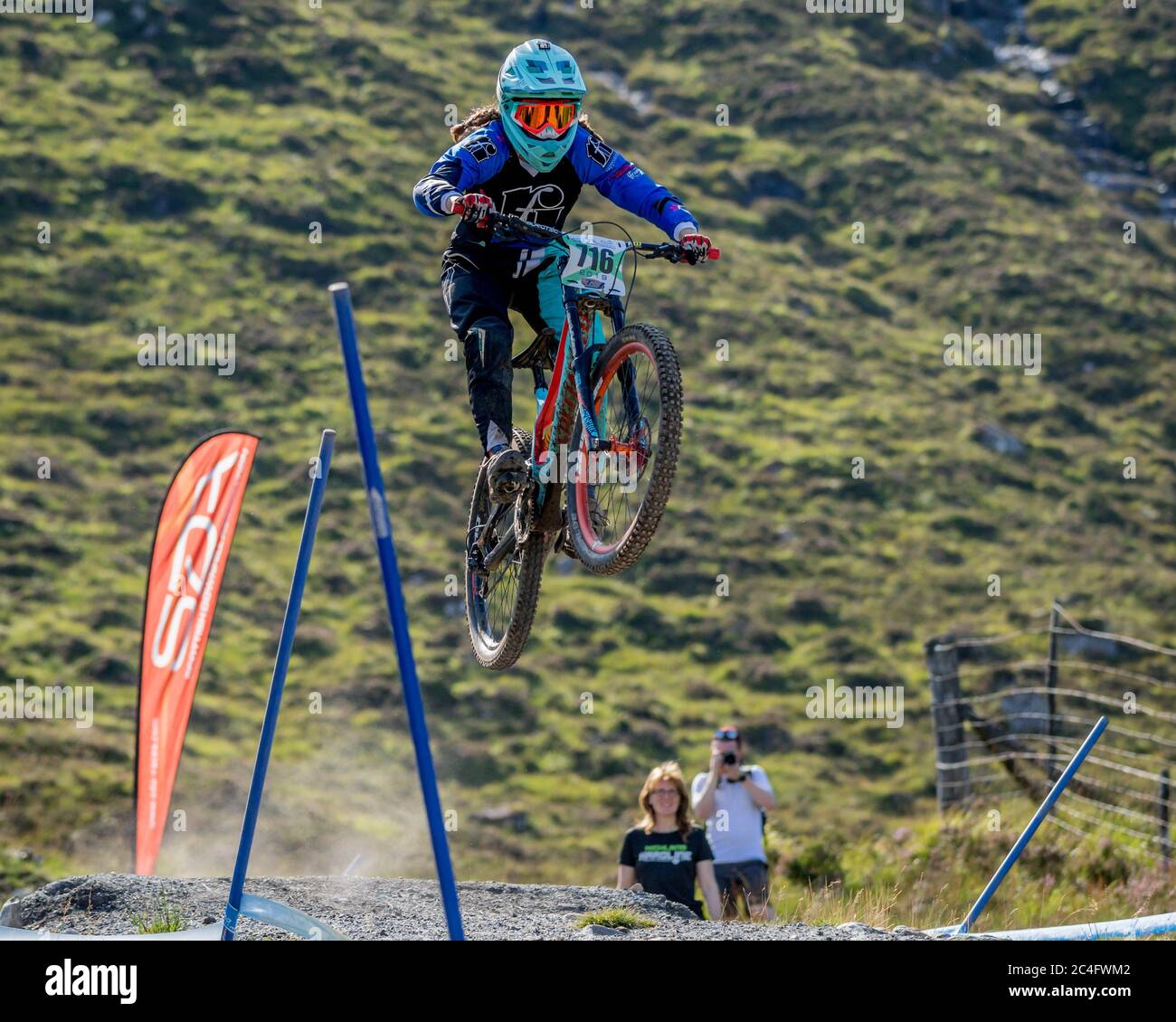 AIMI Kenyon, Downhill Mountain Bike Racing, Écosse Banque D'Images