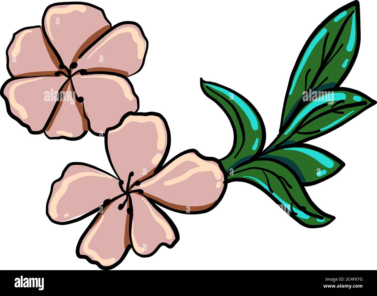 Fleurs roses, illustration, vecteur sur fond blanc Illustration de Vecteur