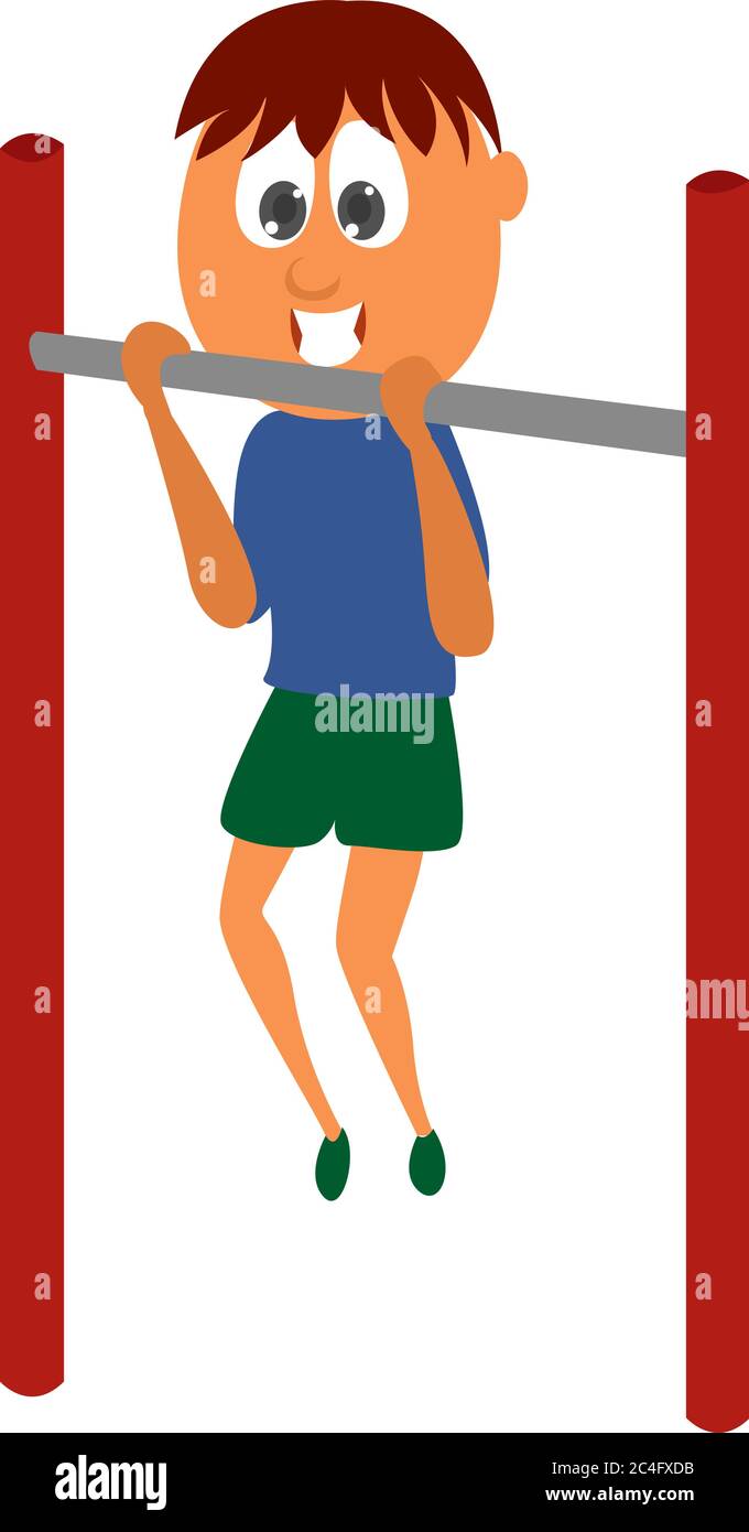 Homme faisant des push-up, illustration, vecteur sur fond blanc Illustration de Vecteur