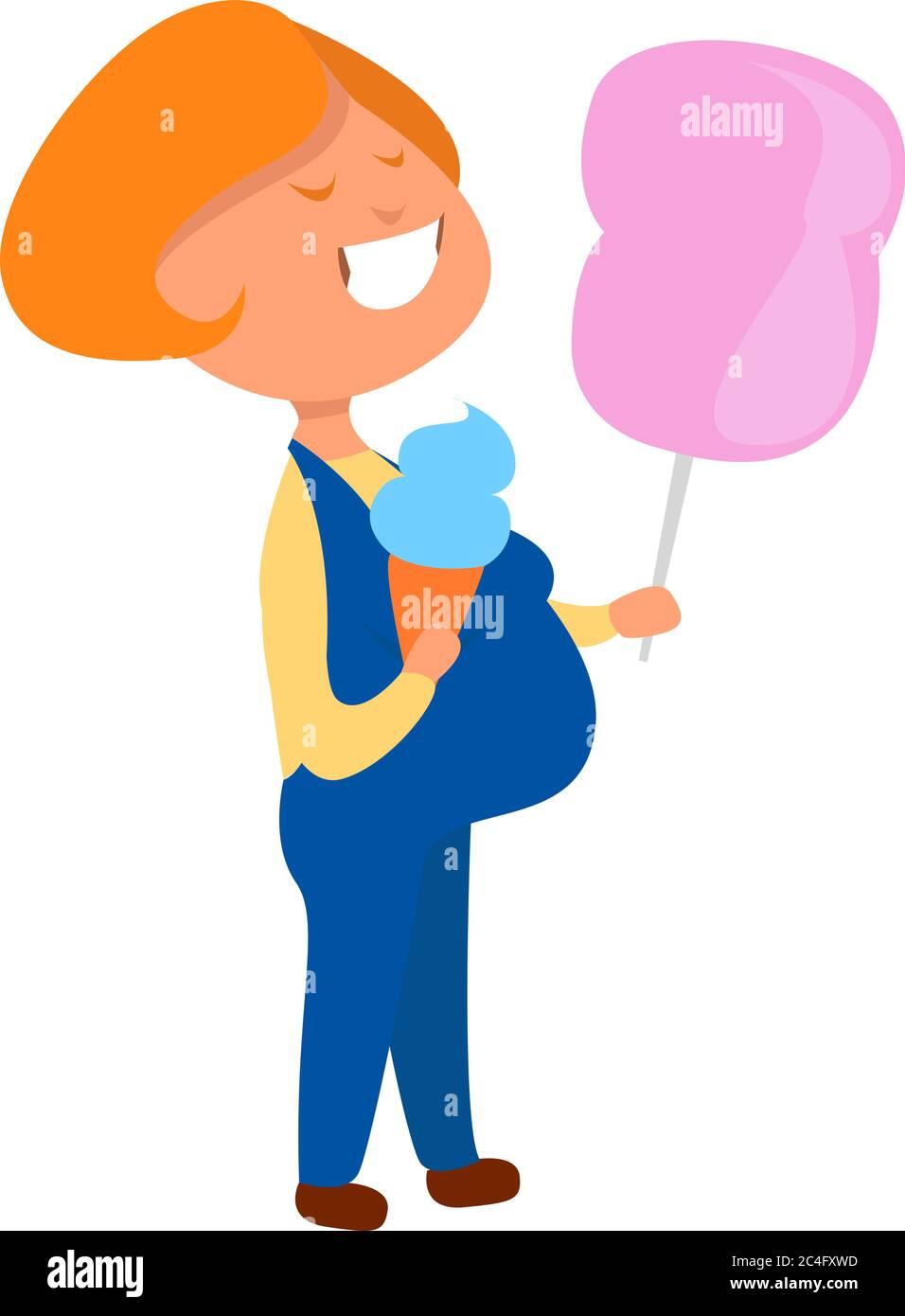 Fille enceinte avec des bonbons, illustration, vecteur sur fond blanc Illustration de Vecteur
