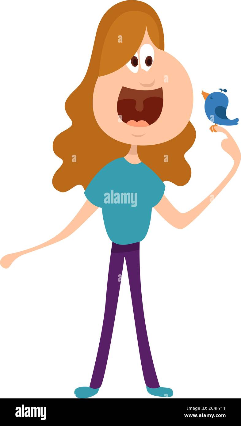 Chant sur oiseau, illustration, vecteur sur fond blanc Illustration de Vecteur