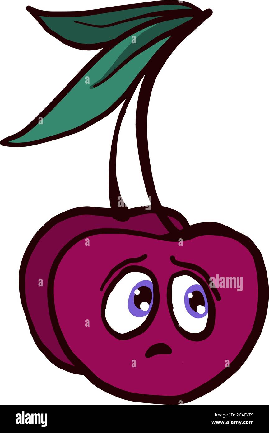 Triste cerise, illustration, vecteur sur fond blanc Illustration de Vecteur