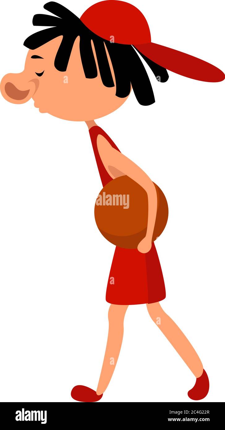 Jeune joueur de basket-ball, illustration, vecteur sur fond blanc Illustration de Vecteur